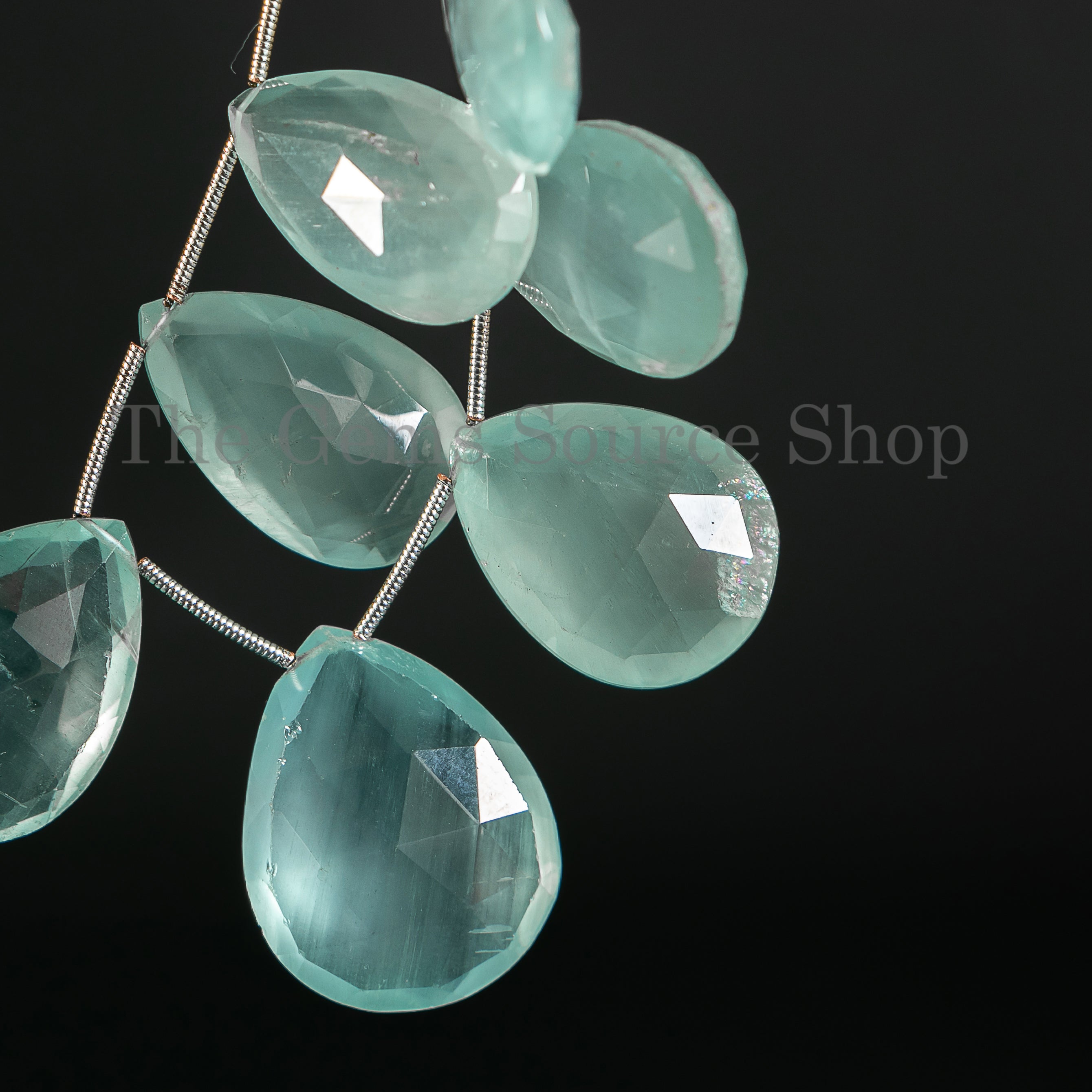 Large Size Natural Aquamarine Plain Pear Shape 14x25-20x25mm Wholesale Beads 5" Strand