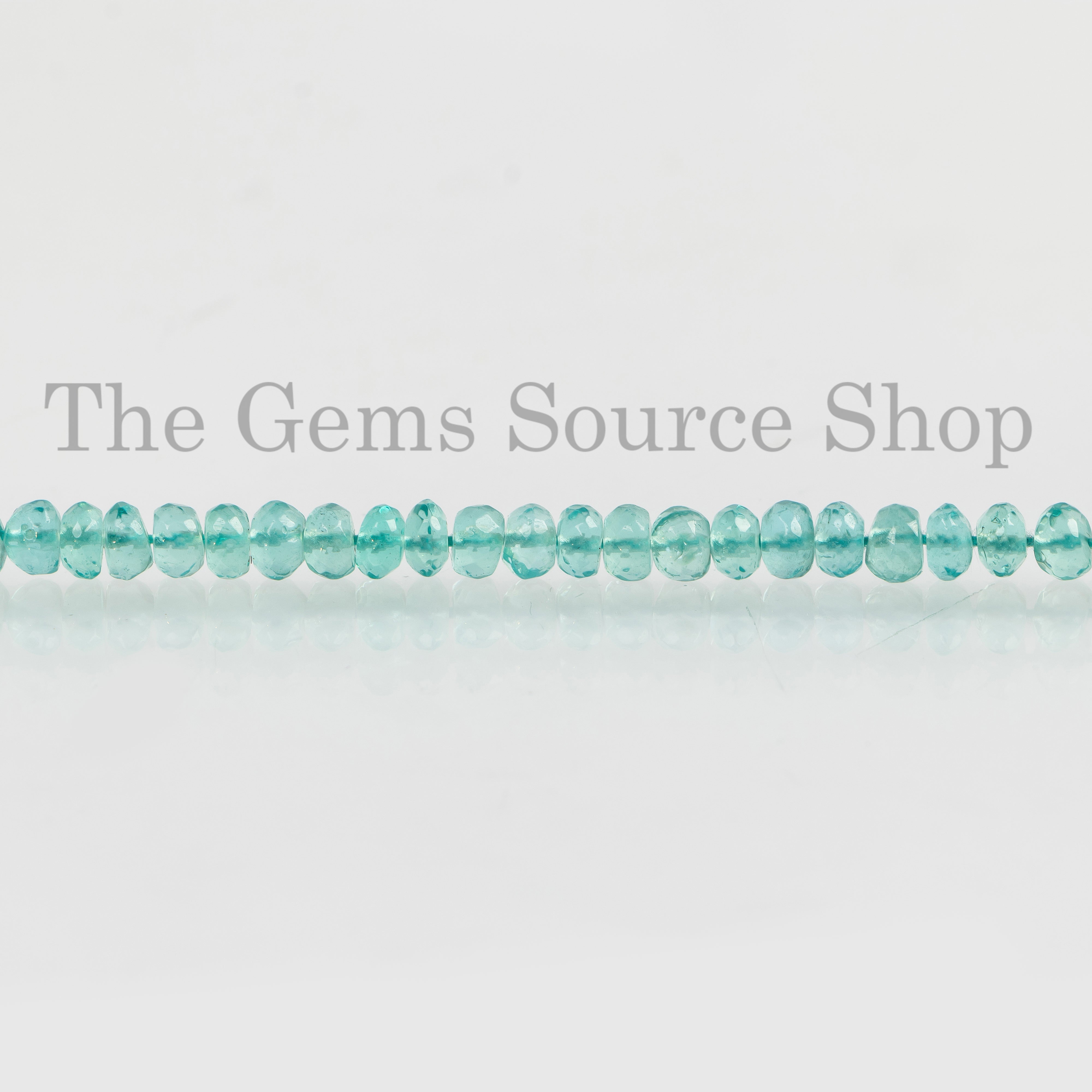 Natural Apatite Faceted Rondelle Shape 4-5.5mm Gemstone Beads 16" Wholesale Strand