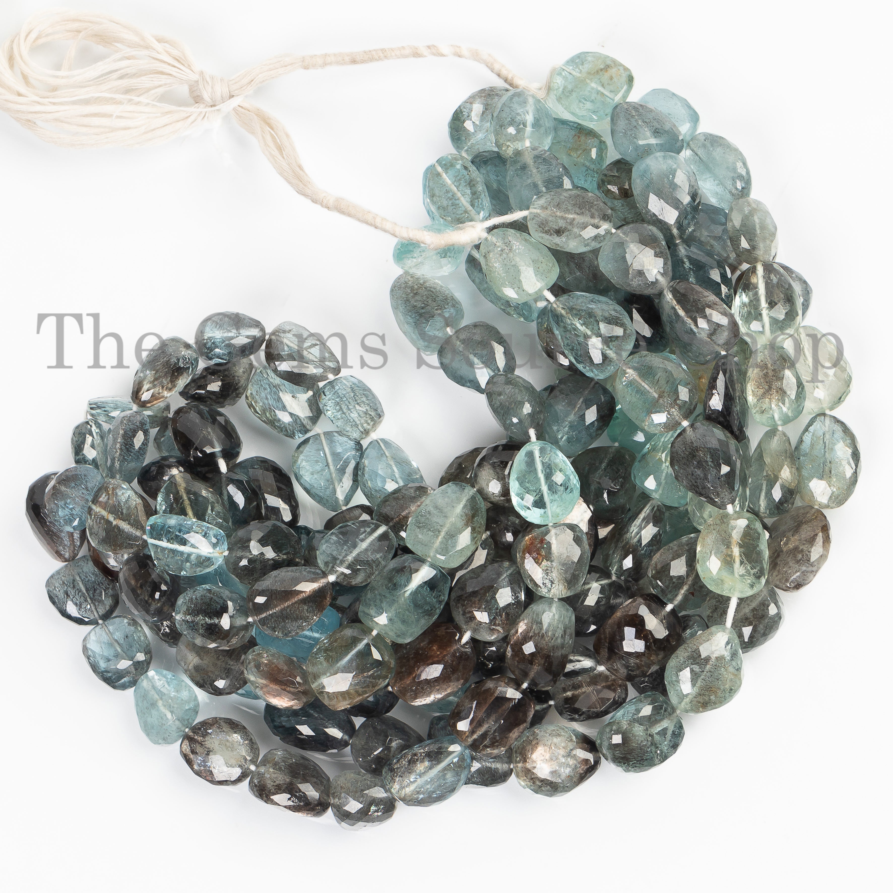 Natural Aquamarine Faceted Nuggets/ Tumble 12x13-13.5x16mm Gemstone Beads 16" Strand