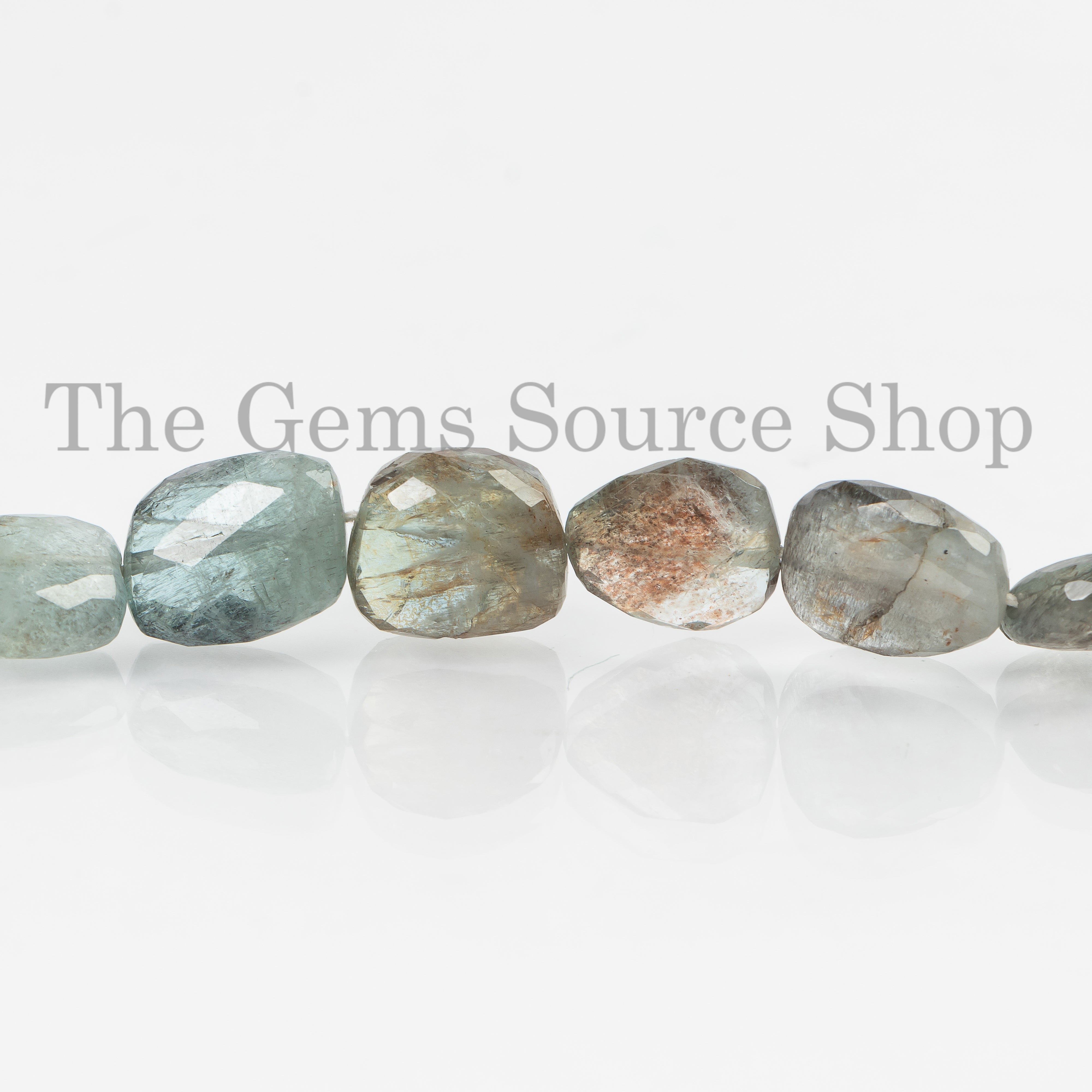 Natural Aquamarine Faceted Nuggets/ Tumble 12x13-13.5x16mm Gemstone Beads 16" Strand