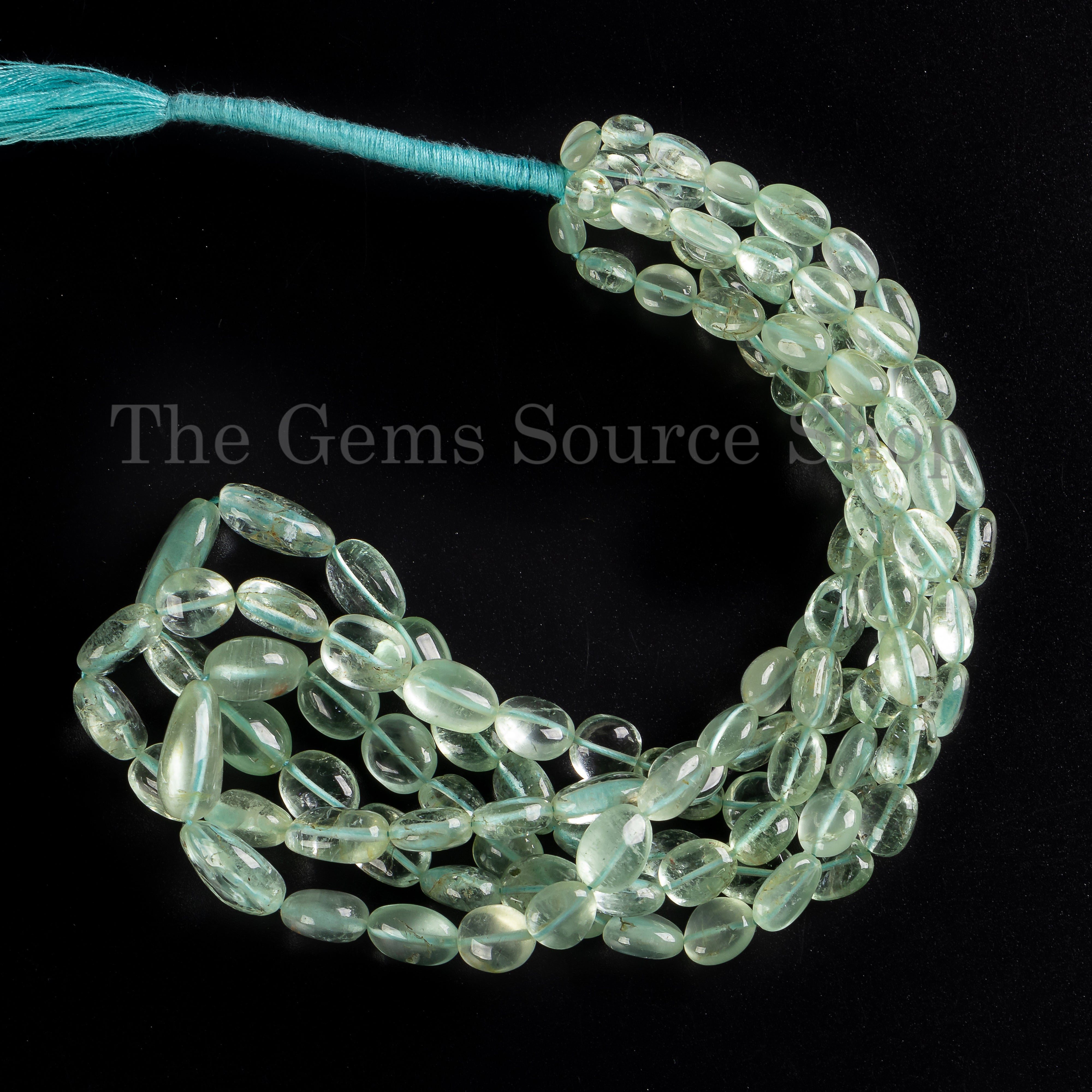 Natural Aquamarine Smooth Nuggets Shape Wholesale Gemstone Beads Strand - 15"