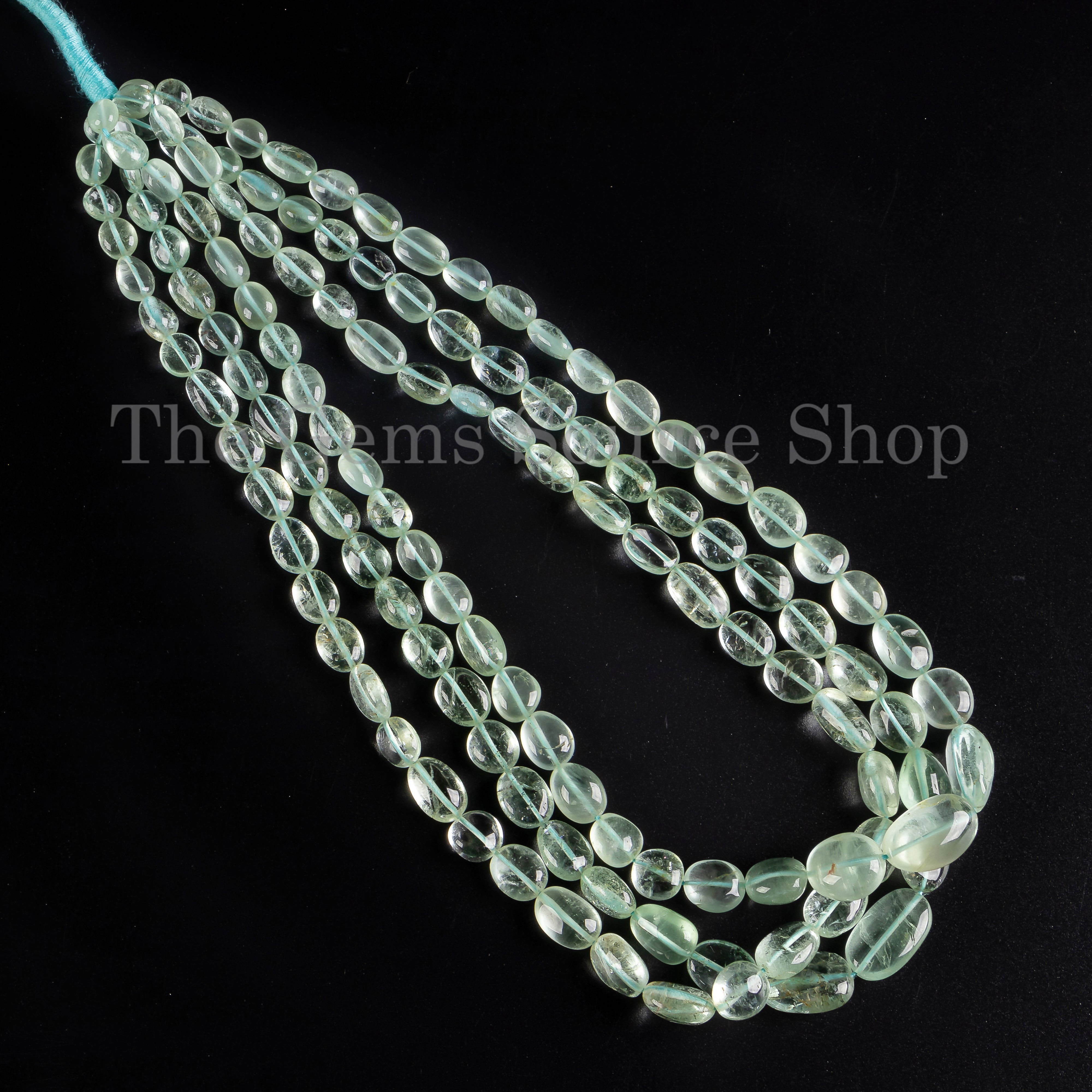 Natural Aquamarine Smooth Nuggets Shape Wholesale Gemstone Beads Strand - 15"