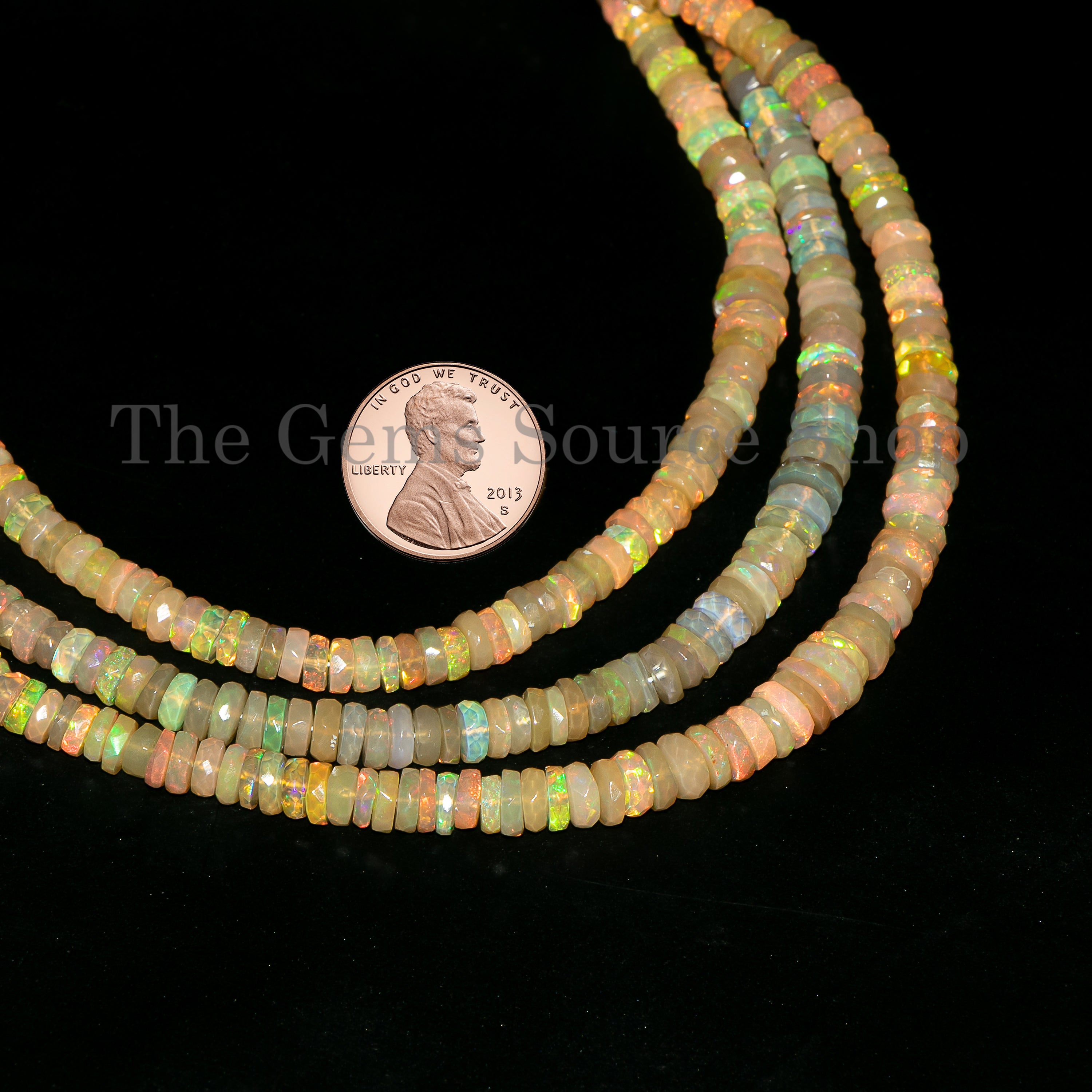 4-6mm-17" Natural Ethiopian Opal Faceted Tyre Shape Gemstone Beads Strand