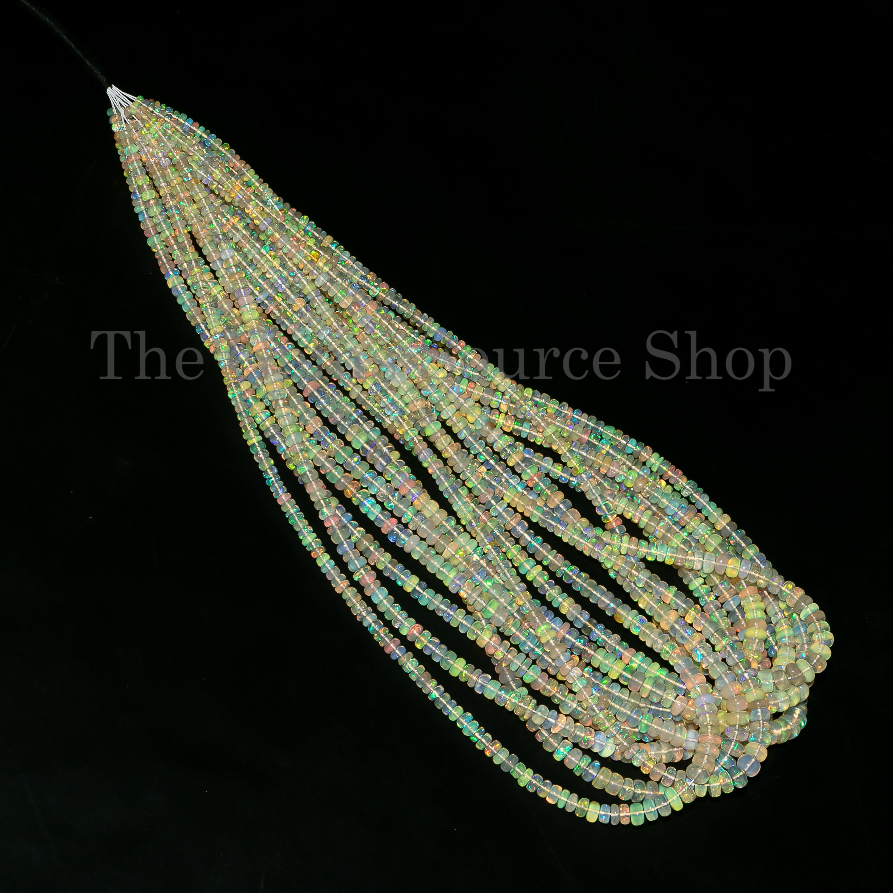 2.5-4mm-15" Natural Ethiopian Opal Smooth Rondelle Shape Gemstone Beads Strand