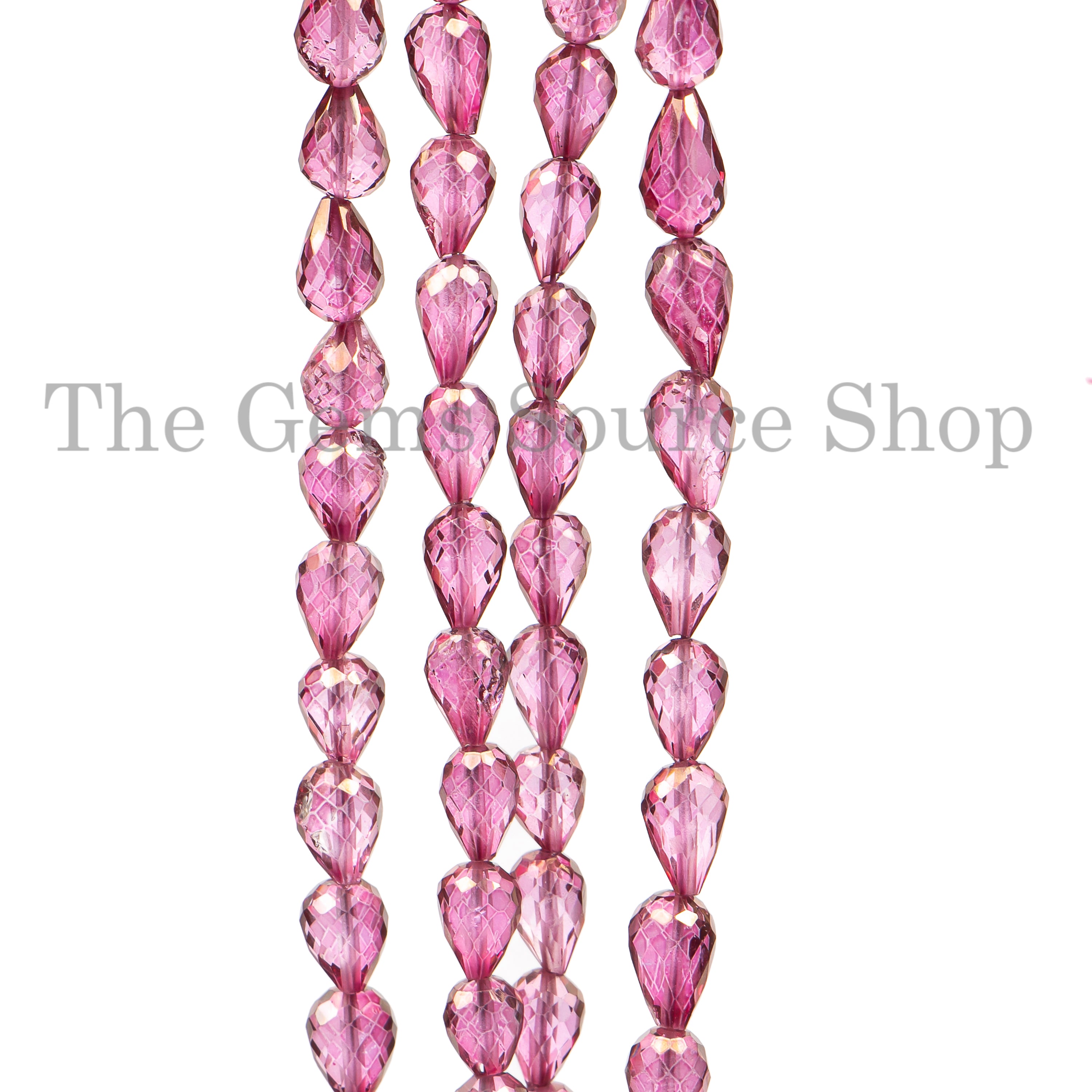 Natural Mystic Topaz Faceted Drop Shape Gemstone Beads Strand- 4.25x6-5x8mm-8"