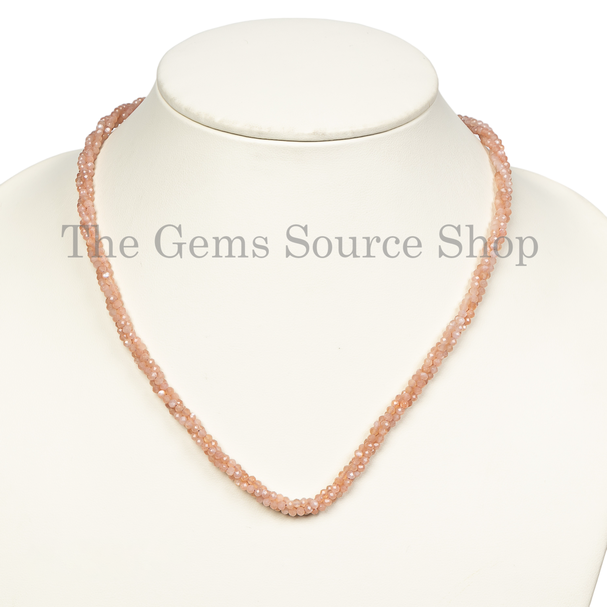 Natural Peach Moonstone Tiny Beaded Women Choker Necklace- HEALING GEMSTONE Jewelry