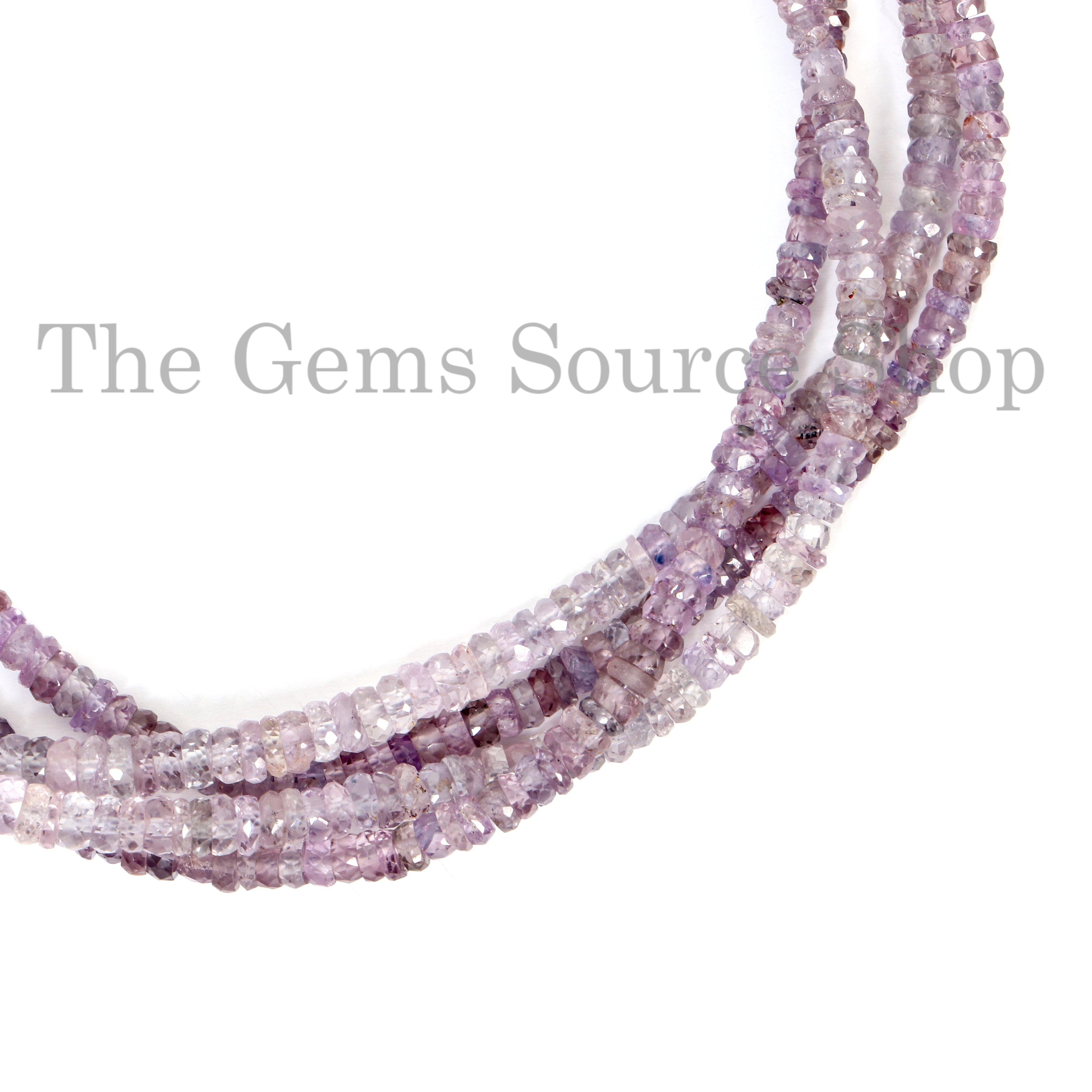 2.5-5mm Natural Purple Sapphire Faceted Rondelle Shape Wholesale Beads 16" Strand