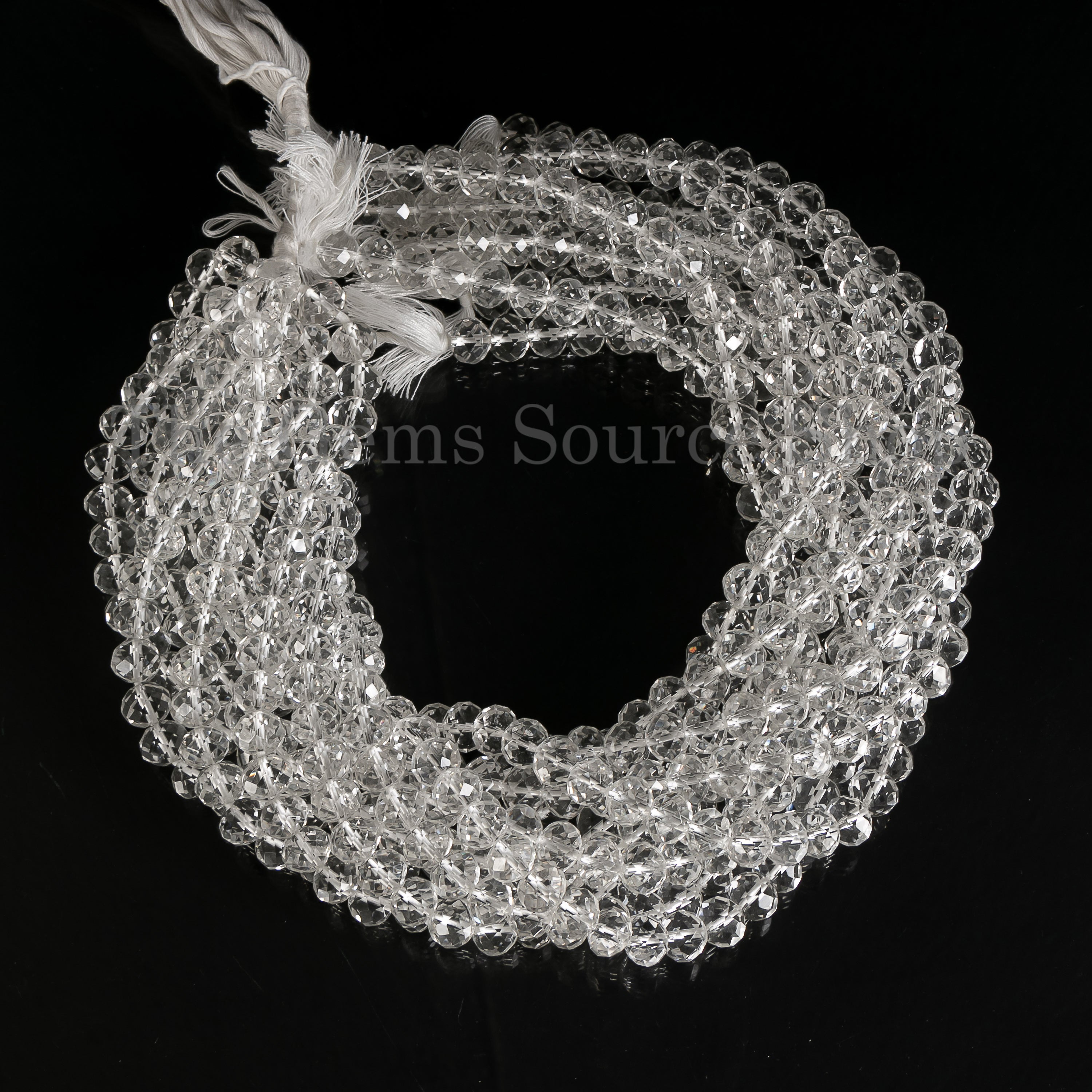 Natural Rock Crystal Faceted Round Shape Wholesale Gemstone Beads Strand- 10mm-16"