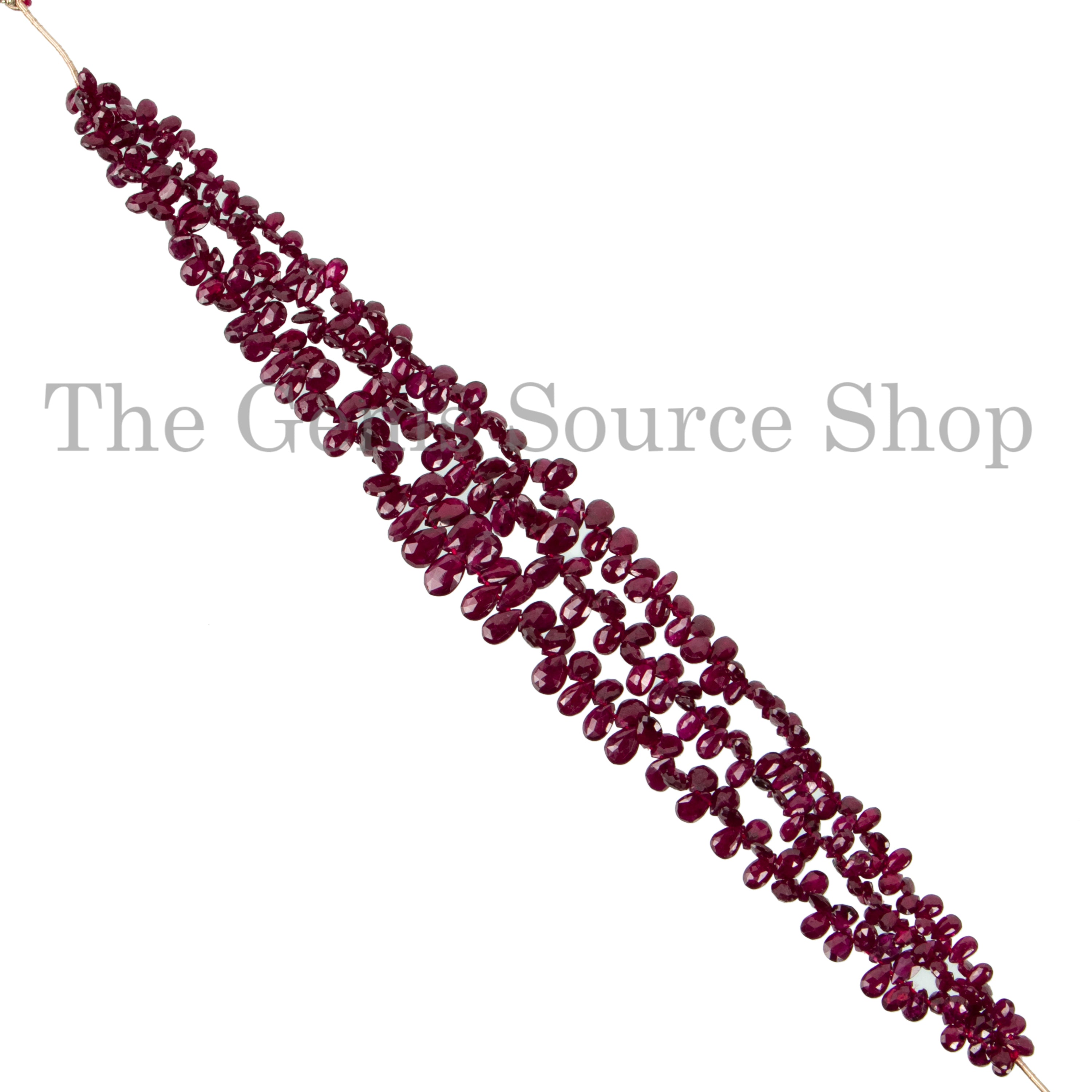 Natural Ruby Faceted Pear Shape Wholesale Gemstone Beads Strand -2.5x4.5-4x6.5mm-8"