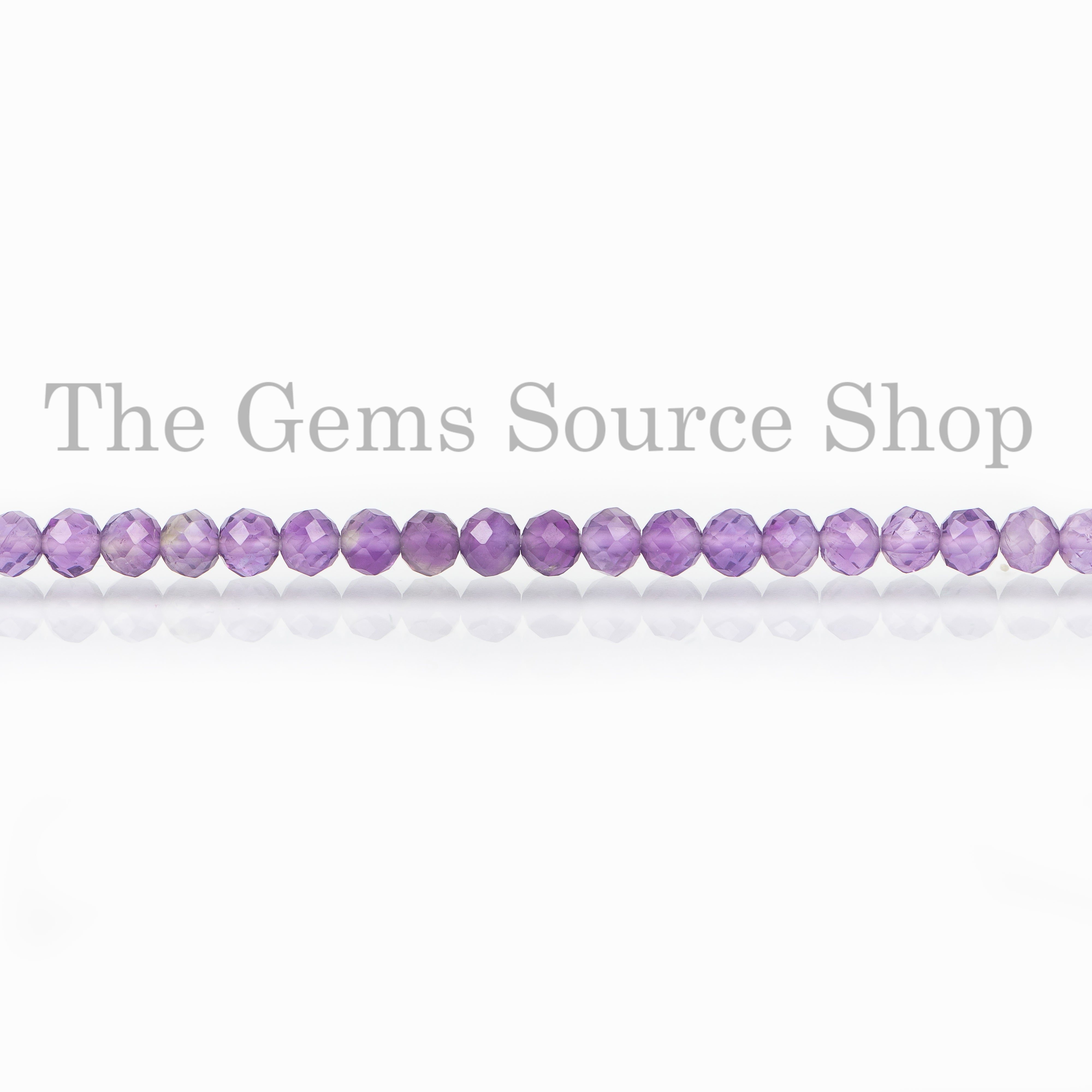 Natural Shaded Purple Amethyst Faceted Rondelle Shape 3.5mm Beads 13" Strand