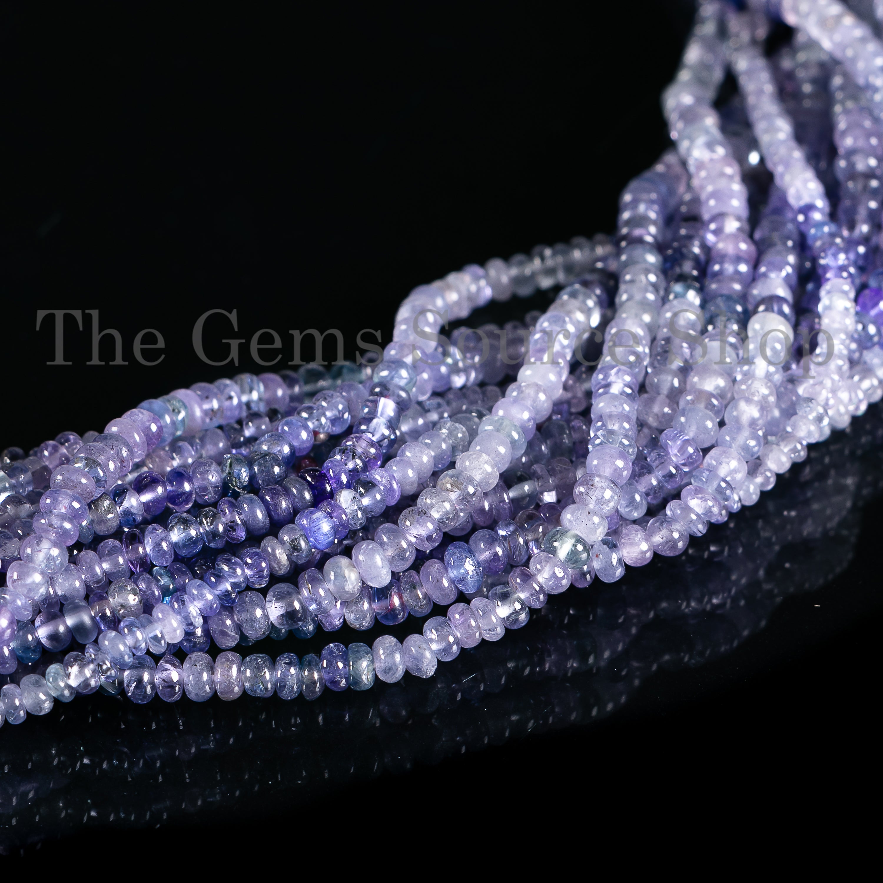 Natural Shaded Tanzanite 2.5-3.5mm Smooth Rondelle Gemstone Beads 14" Bulk Strand