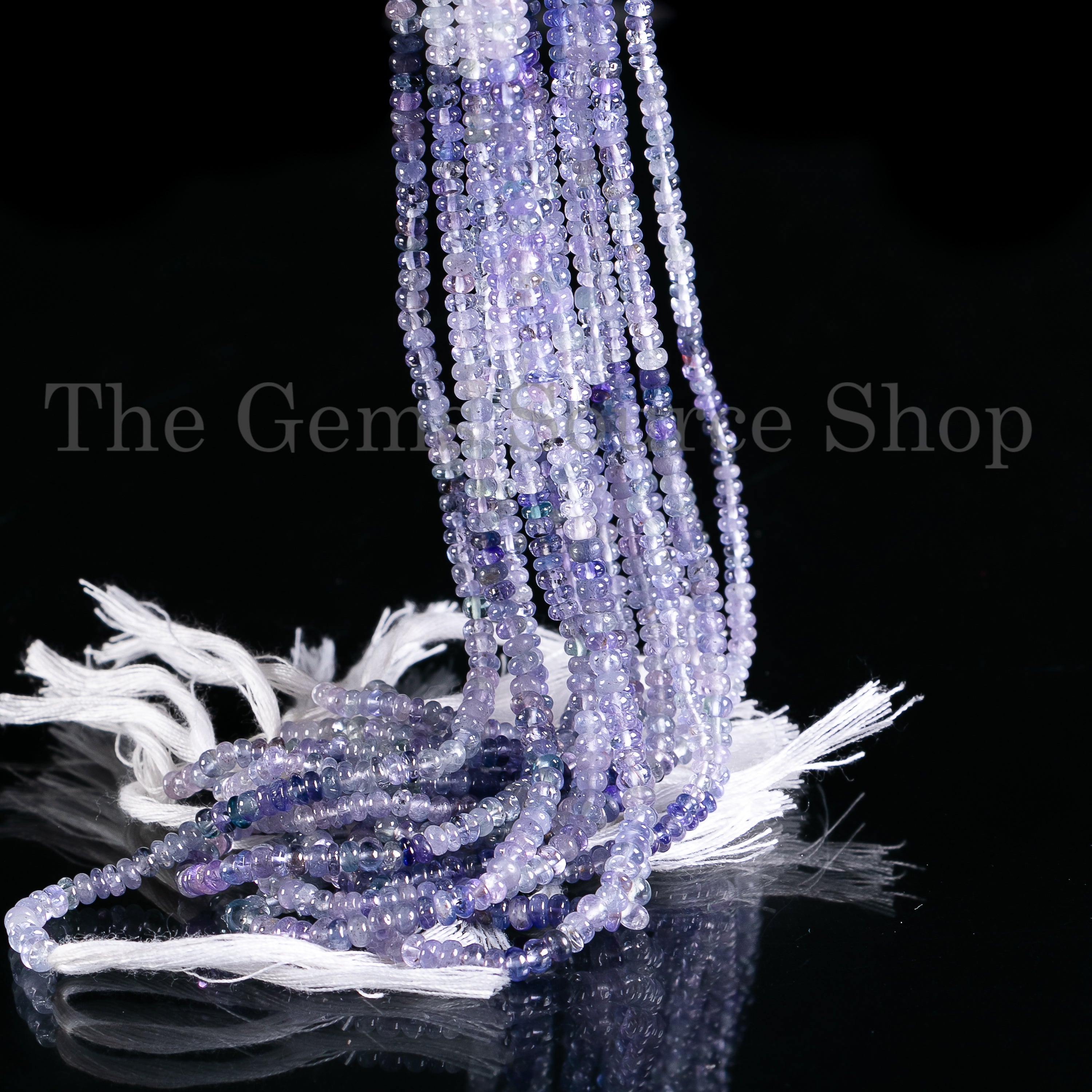 Natural Shaded Tanzanite 2.5-3.5mm Smooth Rondelle Gemstone Beads 14" Bulk Strand