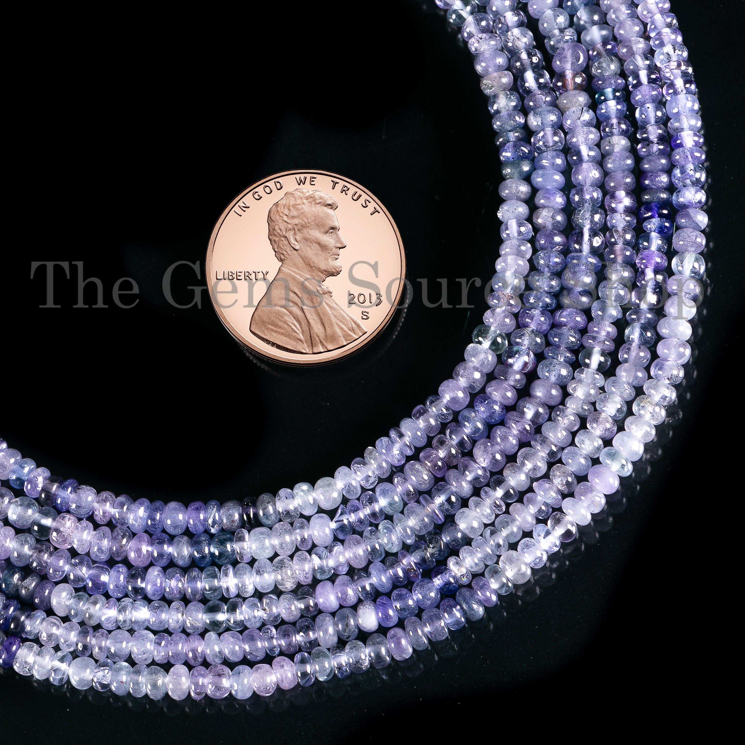 Natural Shaded Tanzanite 2.5-3.5mm Smooth Rondelle Gemstone Beads 14" Bulk Strand