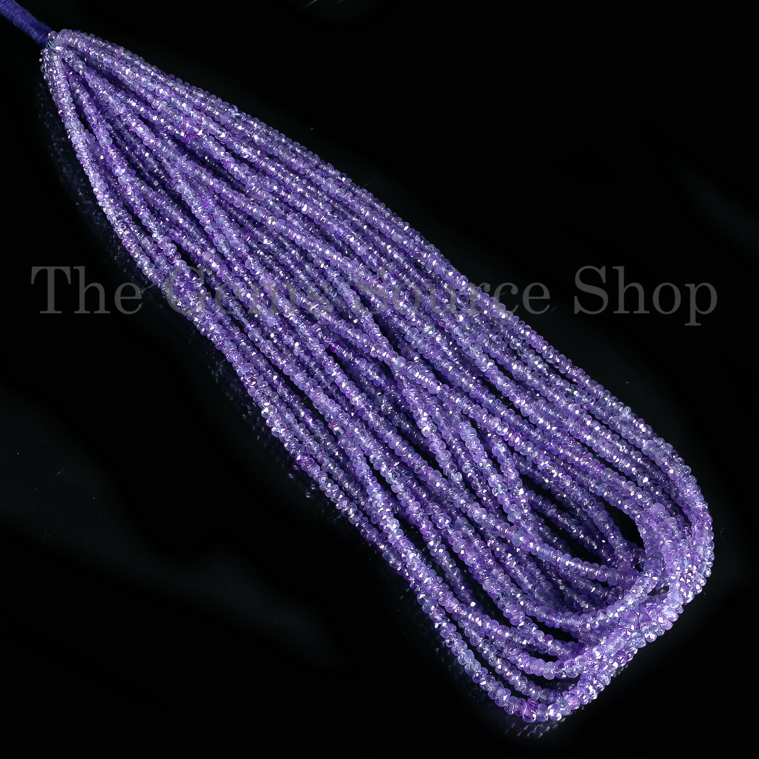 Natural Tanzanite 2.75-4.5mm Faceted Rondelle Shape Gemstone Beads 16" Bulk Strand