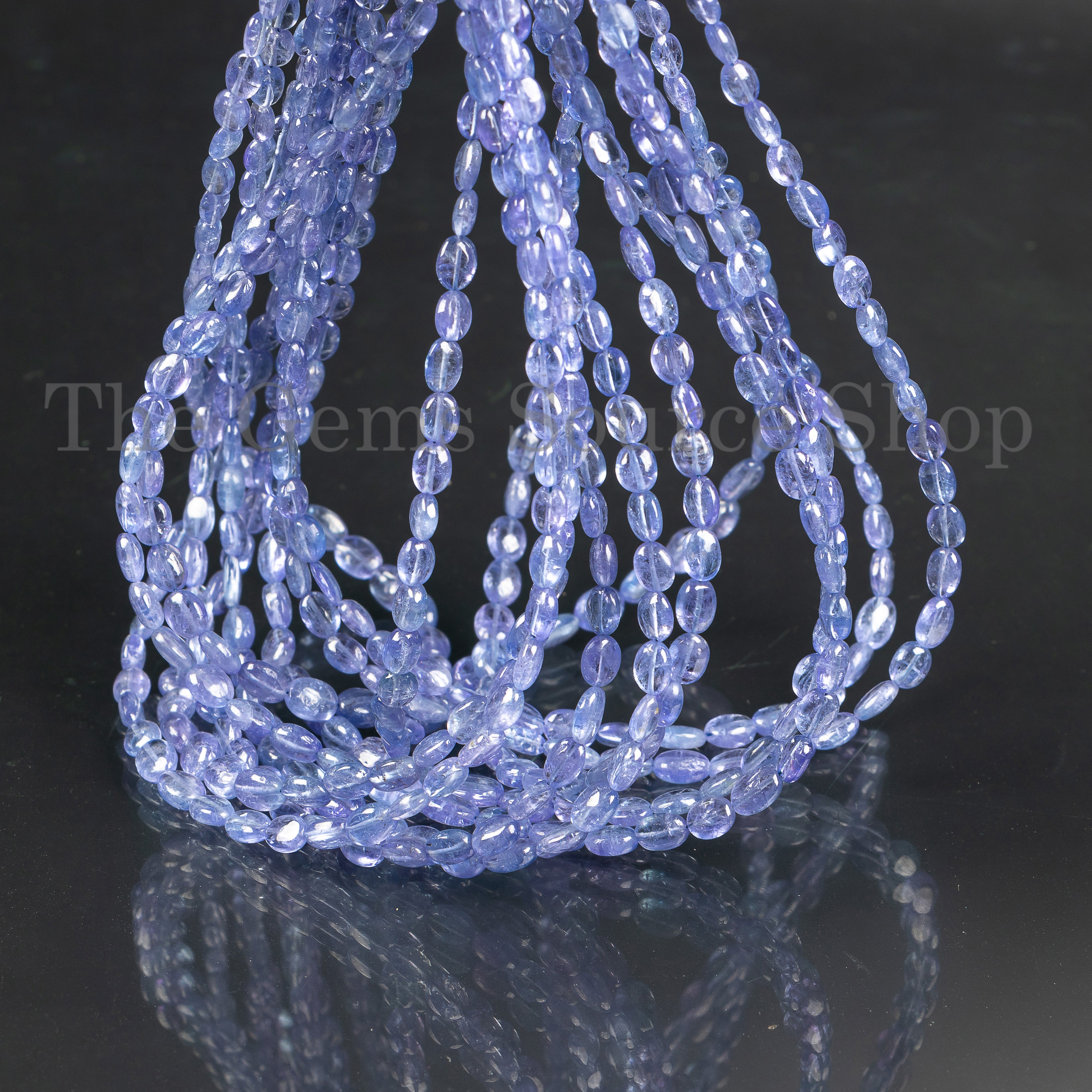 Natural Tanzanite Smooth Oval Shape 4x5-6x9mm Gemstone Beads 14" Strand