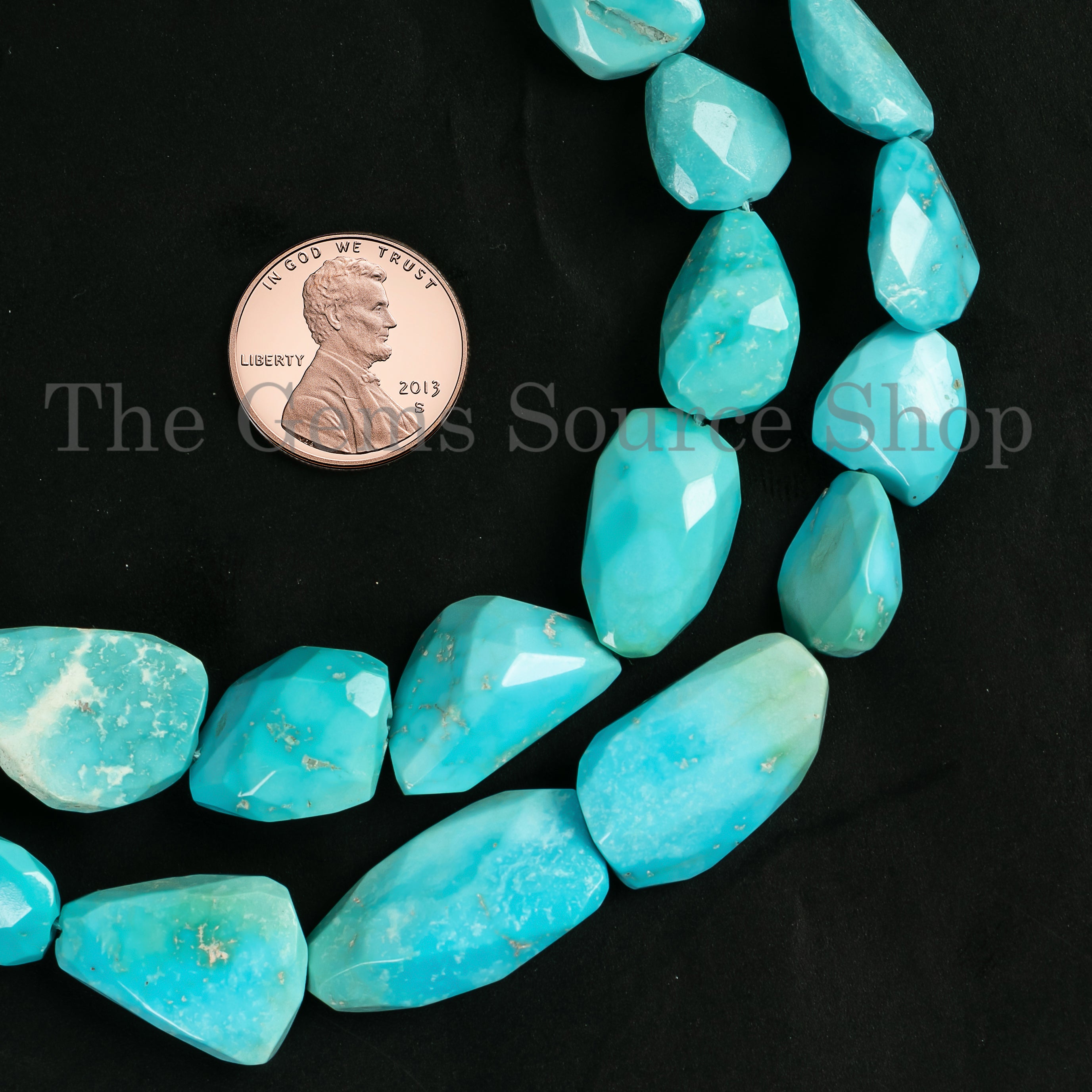 Natural Turquoise Faceted Nuggets/ Tumble Shape 8x11-12x23mm Beads 16" Strand