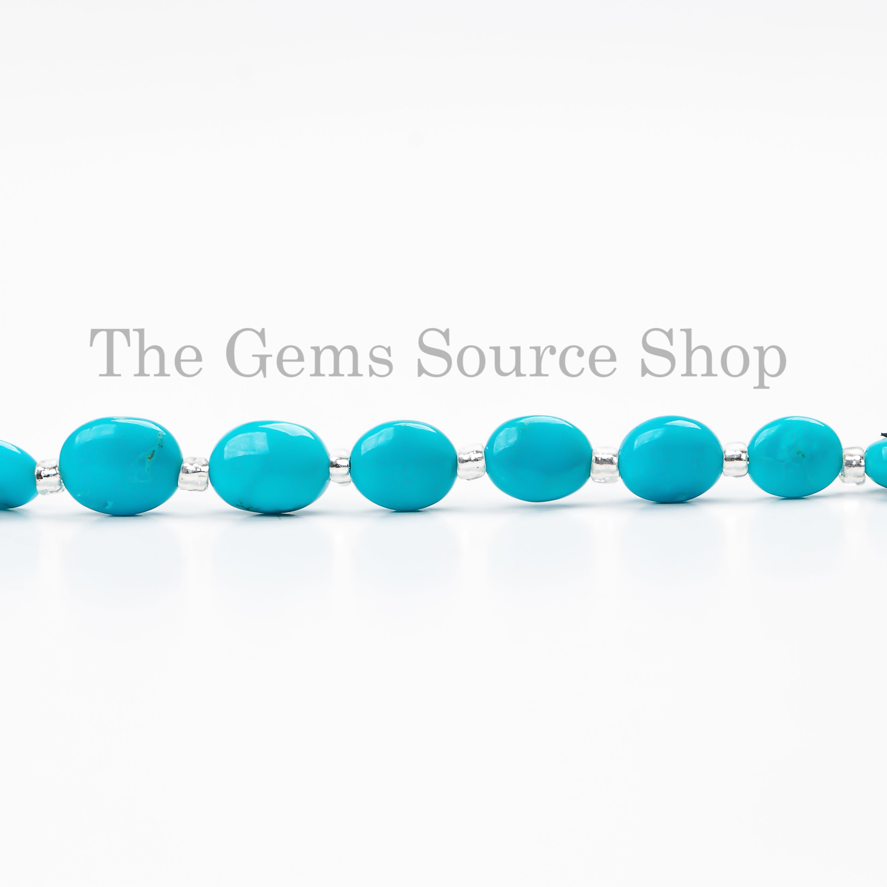 Natural Turquoise 4x5-6x8mm Faceted Oval Shape Gemstone Beads 8" Bulk Strand