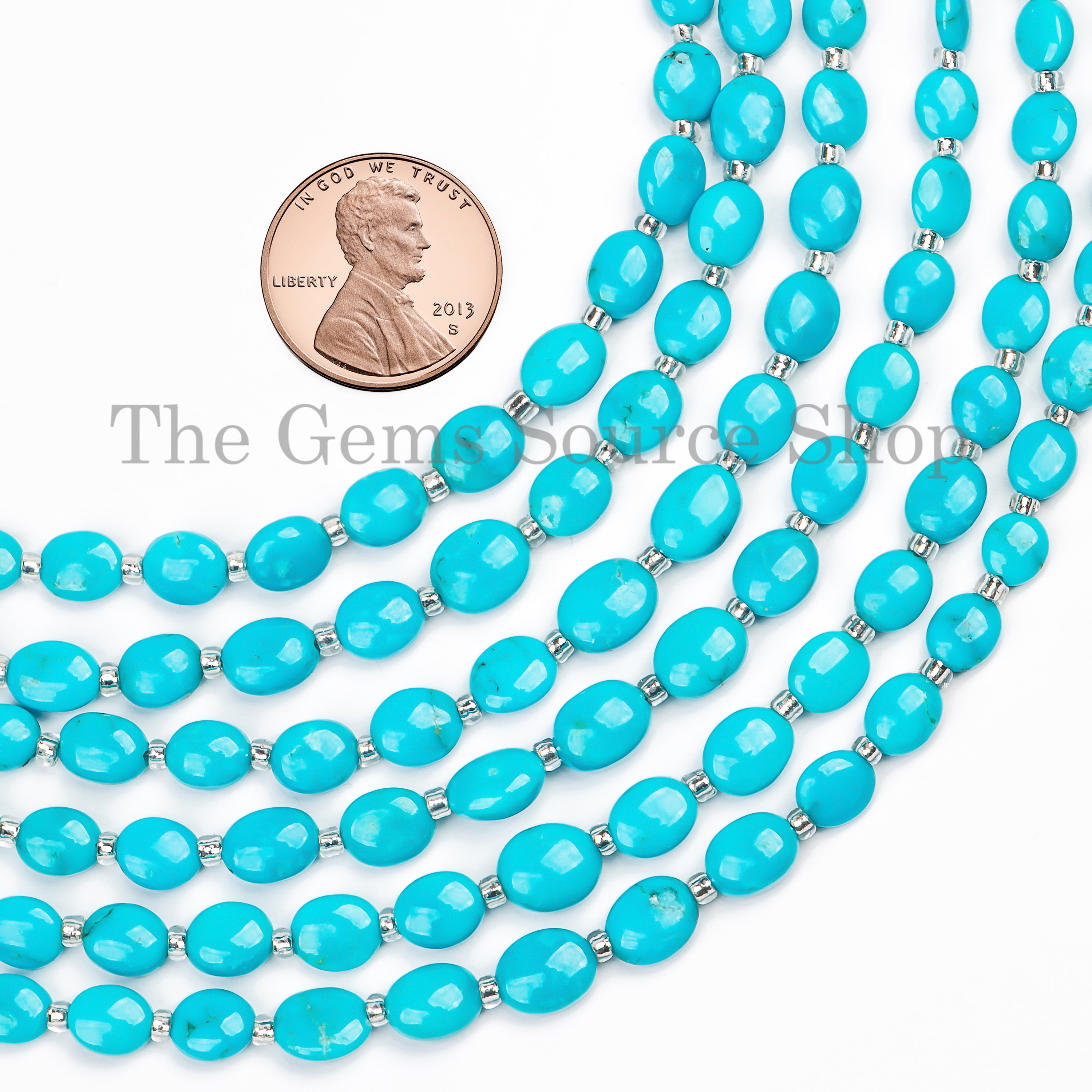 Natural Turquoise 4x5-6x8mm Faceted Oval Shape Gemstone Beads 8" Bulk Strand