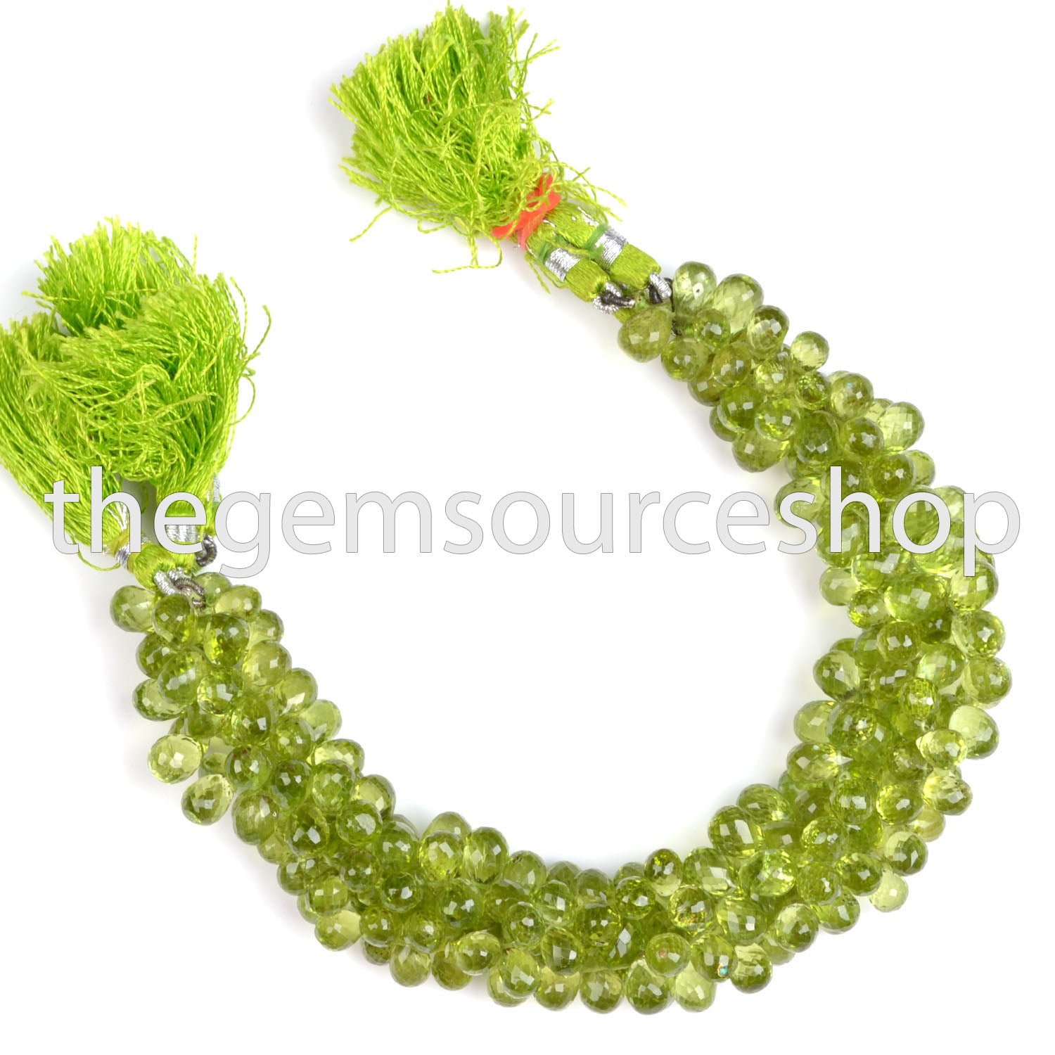 Nice Quality Natural Peridot 5x7-6x8mm Faceted Drop Shape Wholesale Beads 9" Strand