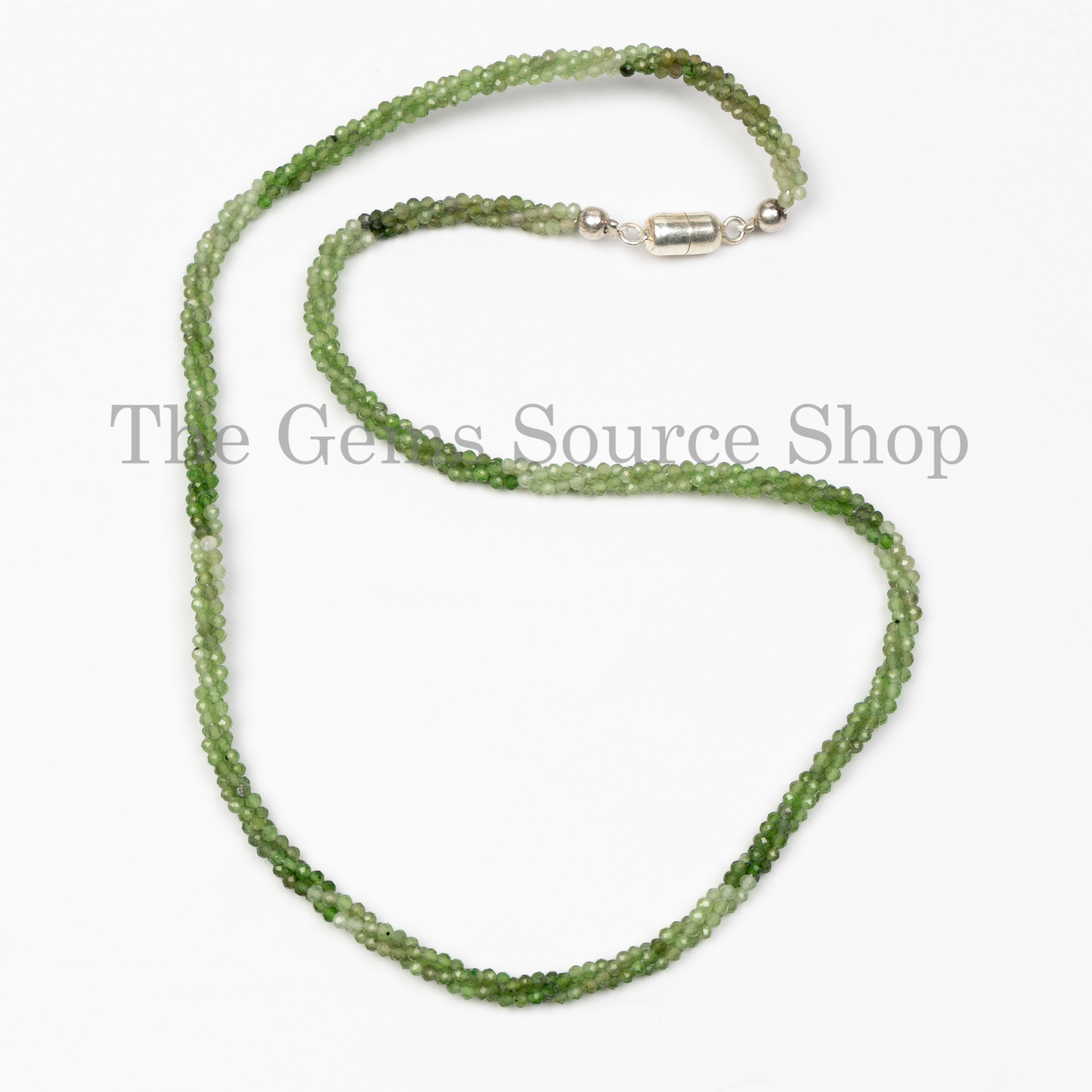 ONE OF A KIND Natural Tsavorite Tiny Round Beaded Choker Necklace for Women