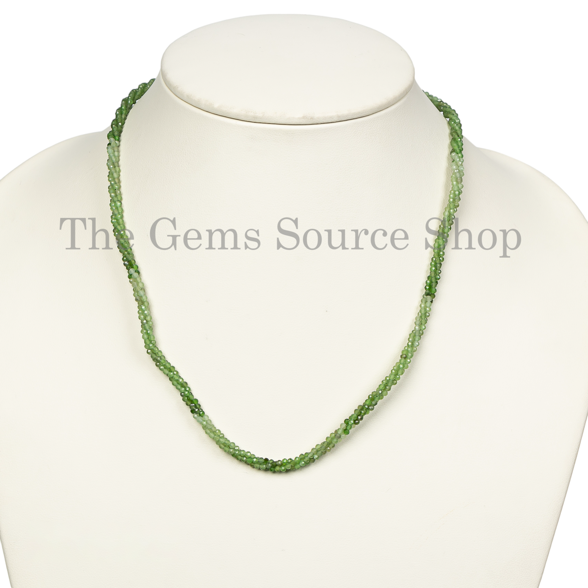 ONE OF A KIND Natural Tsavorite Tiny Round Beaded Choker Necklace for Women