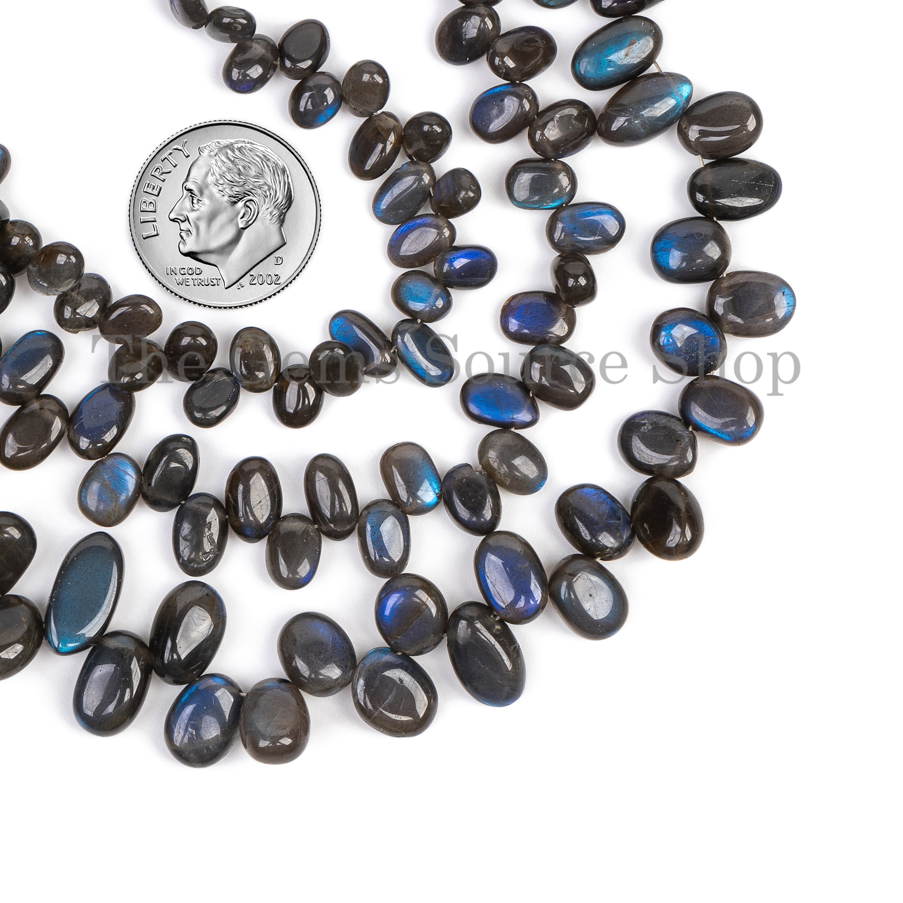 Oval Shape Blue Flashy Natural Labradorite Smooth Beads Strand-5x7-6x8mm-8"