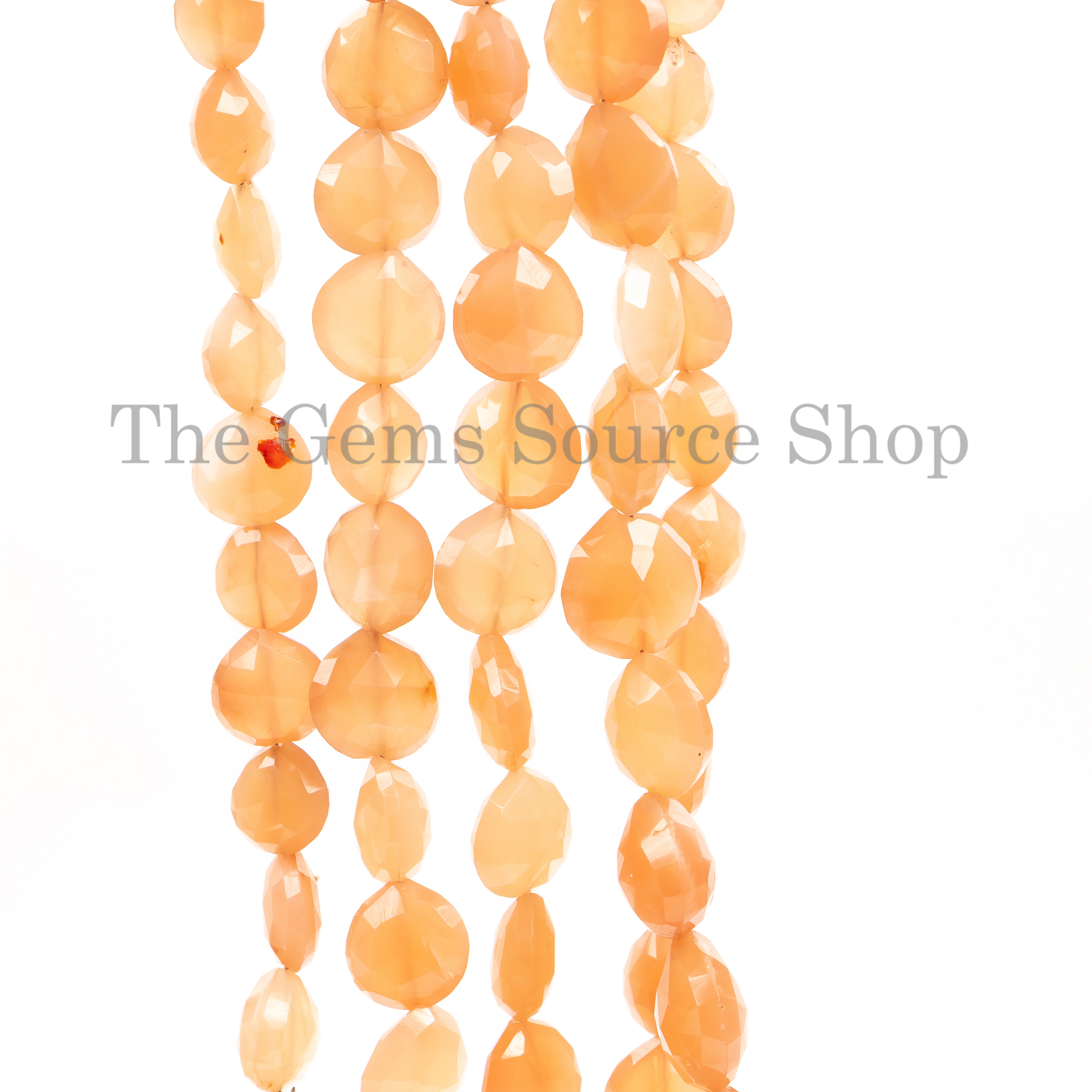 10-11mm-7" Genuine Peach Moonstone Faceted Heart Shape Wholesale Beads Strand for Jewelry