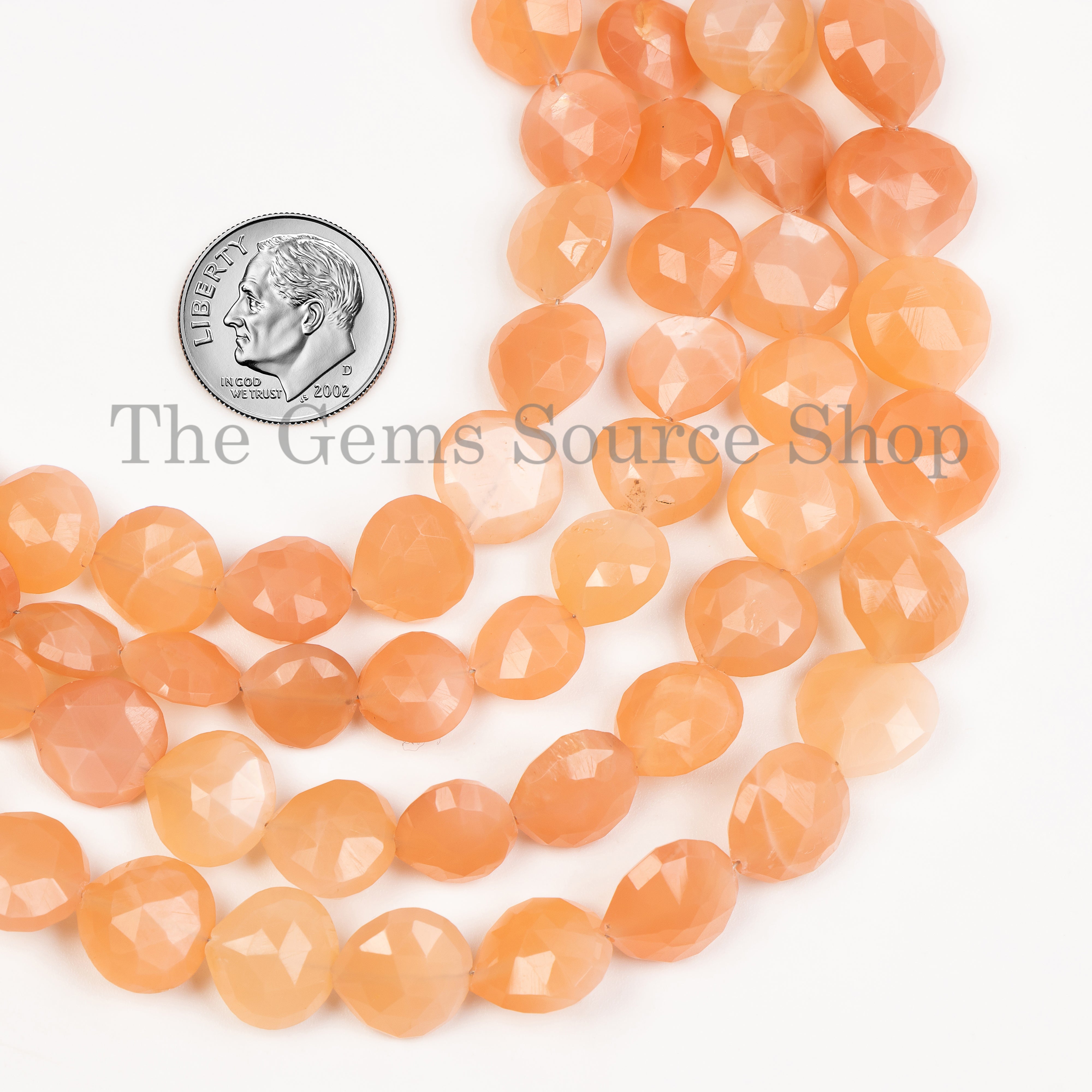 10-11mm-7" Genuine Peach Moonstone Faceted Heart Shape Wholesale Beads Strand for Jewelry