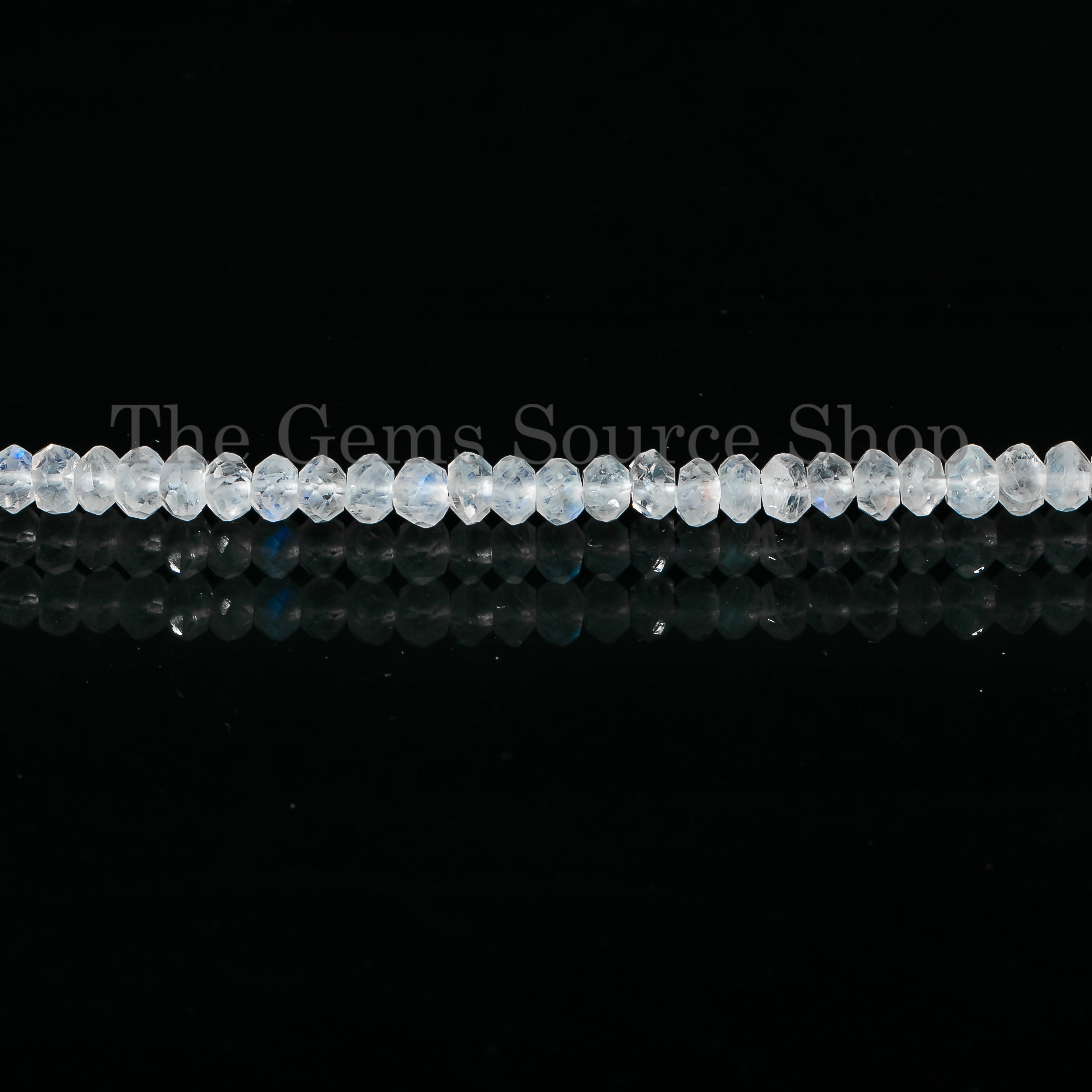 Rondelle Shape Natural Rainbow Moonstone Faceted 4-4.5mm Gemstone Beads 13" Strand