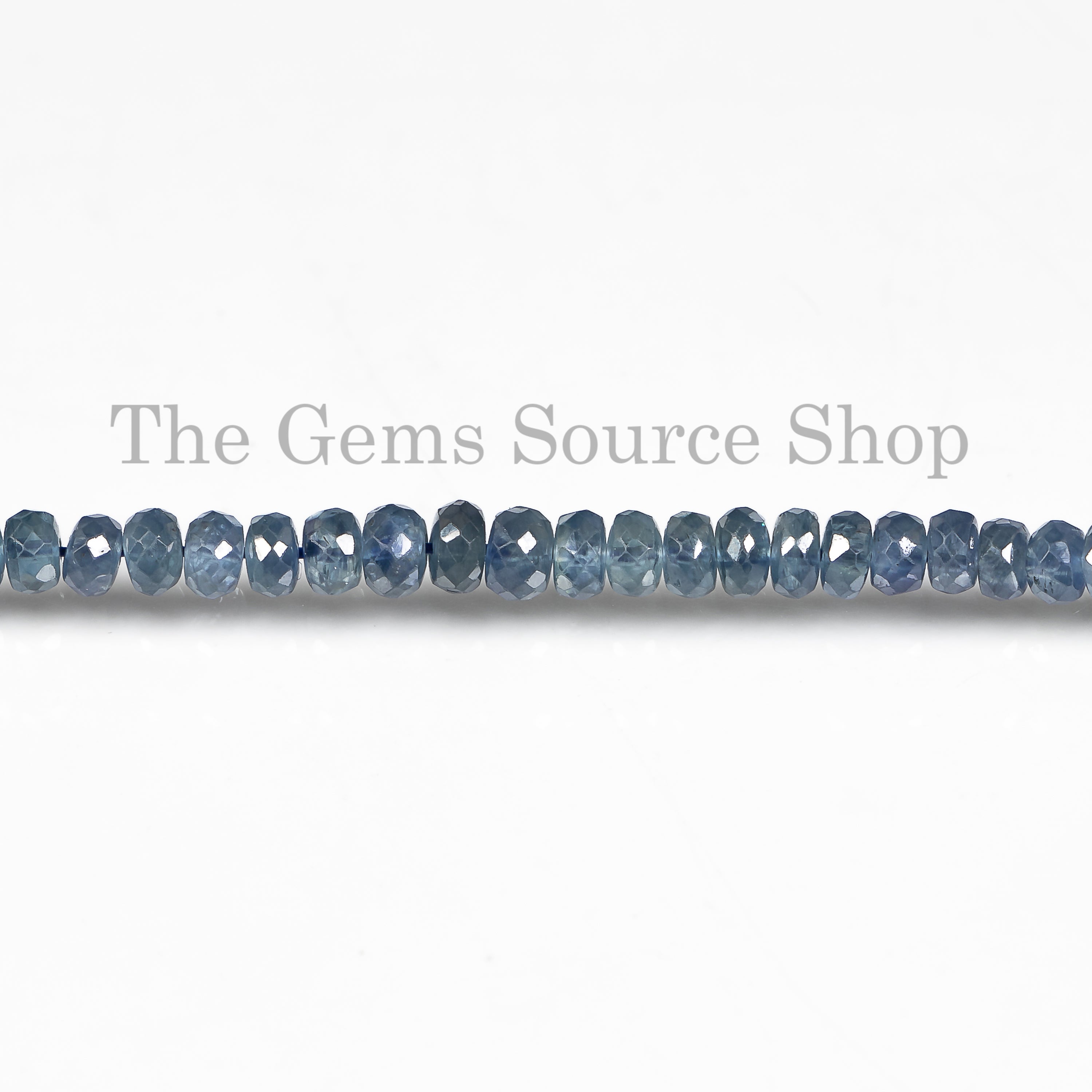 Rondelle Shape Natural Blue Sapphire Faceted 3.5-5mm Gemstone Beads 16" Strand