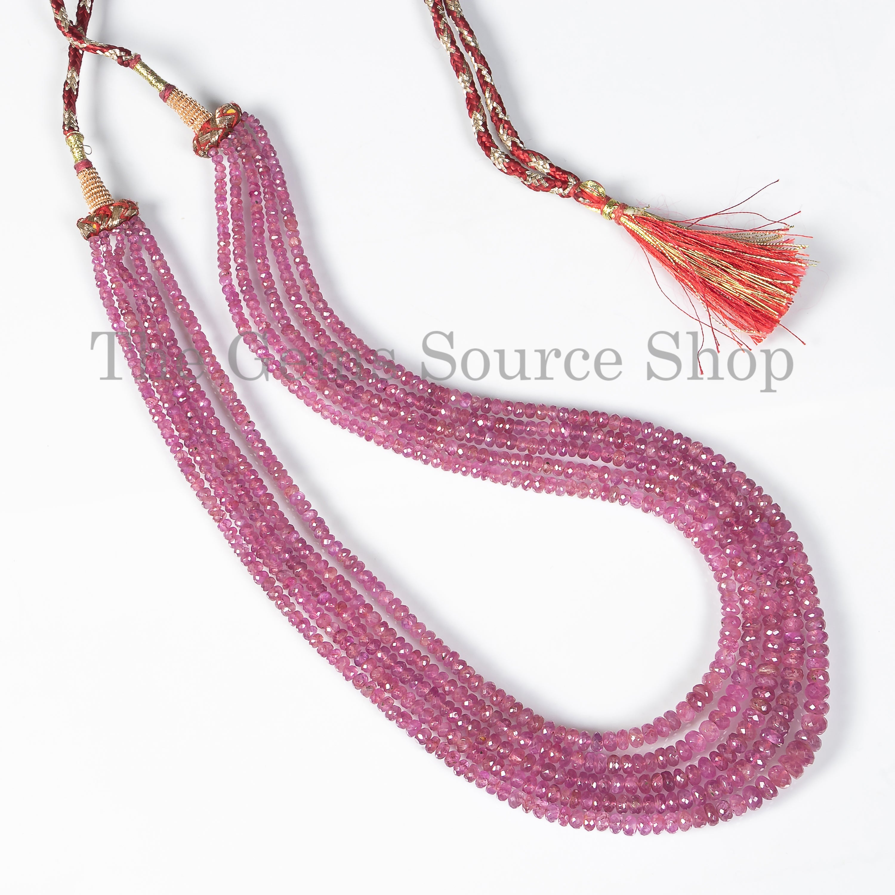 Natural Ruby Handcrafted Rondelle Beaded Necklace- Statement Jewelry for Women