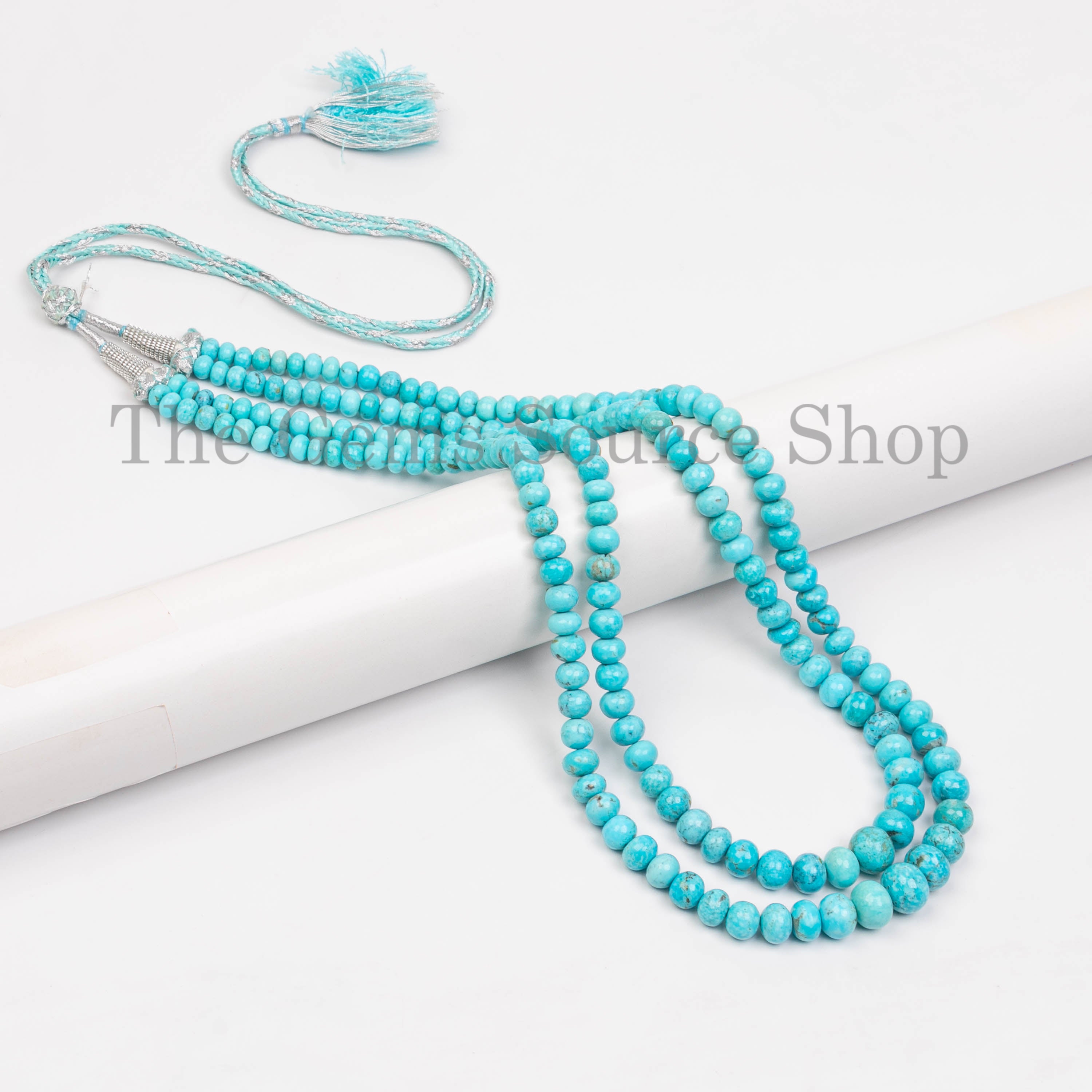 Sleeping Beauty Turquoise Beaded Handmade Necklace- Gemstone Layering Necklace