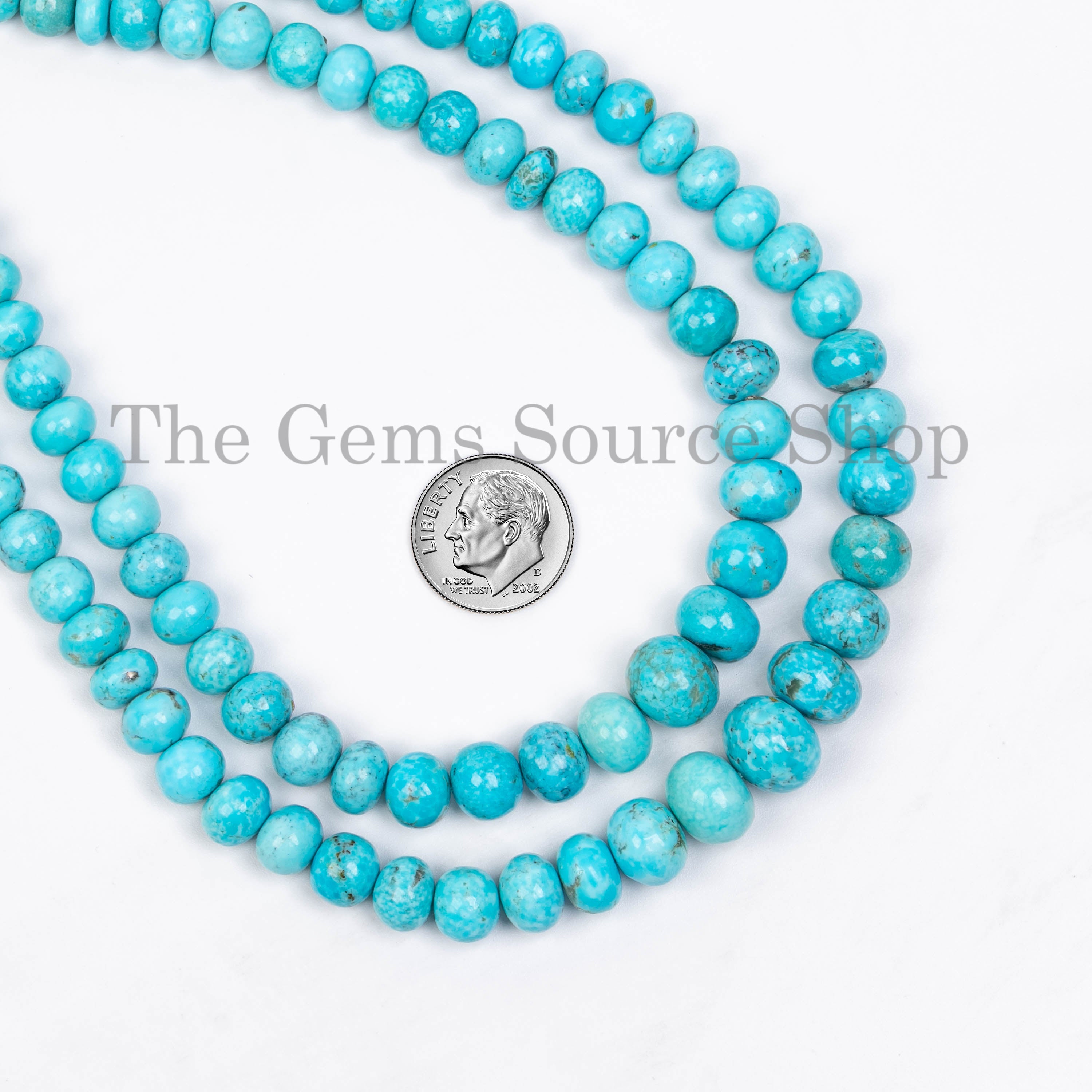 Sleeping Beauty Turquoise Beaded Handmade Necklace- Gemstone Layering Necklace