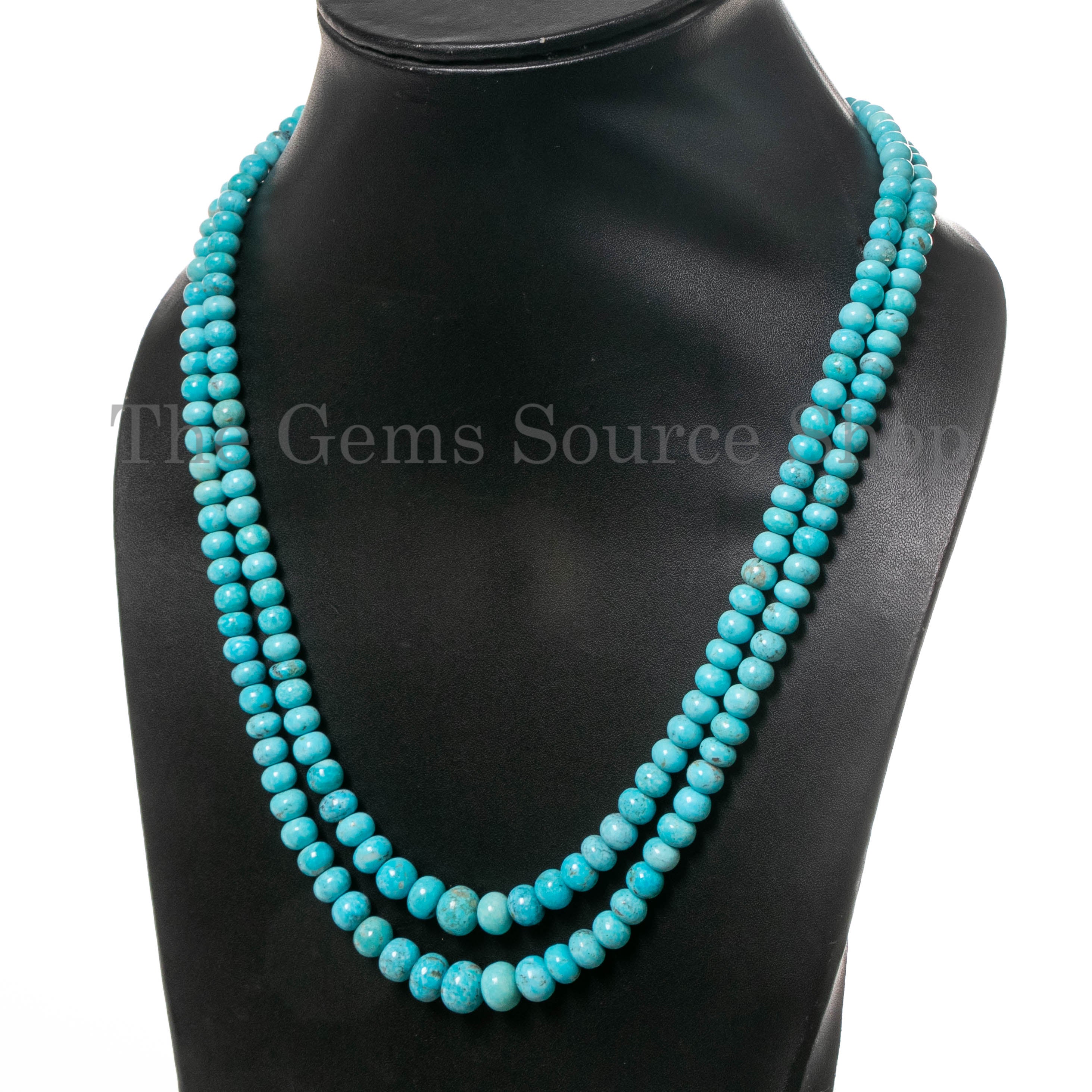 Sleeping Beauty Turquoise Beaded Handmade Necklace- Gemstone Layering Necklace