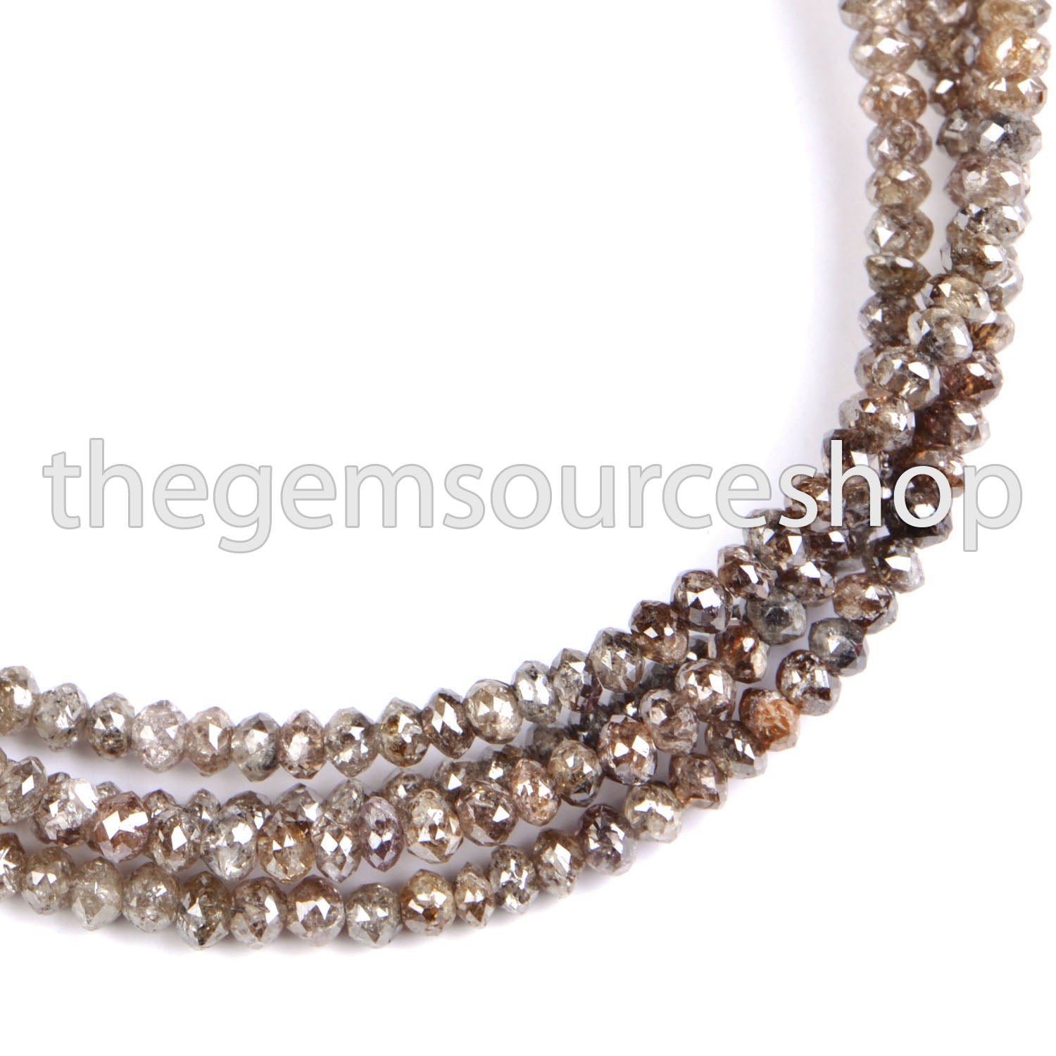 Super Quality Brown Diamond 2-3mm Faceted Rondelle Shape Wholesale Beads 17" Strand