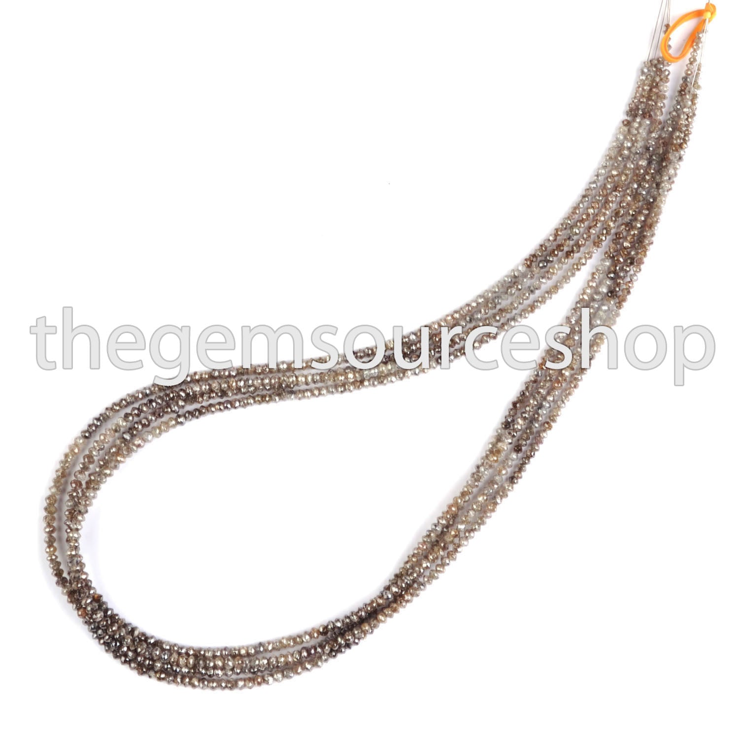 Super Quality Brown Diamond 2-3mm Faceted Rondelle Shape Wholesale Beads 17" Strand