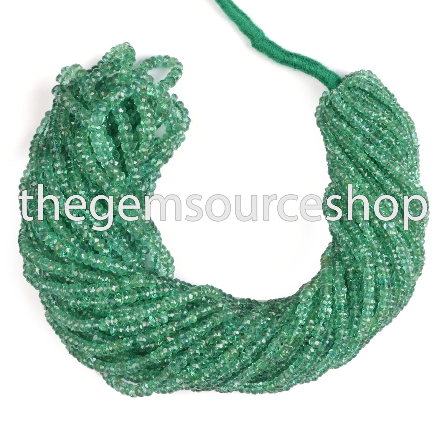 Super Quality Natural Emerald 2.25-3mm Faceted Rondelle Shape Wholesale Beads Strand