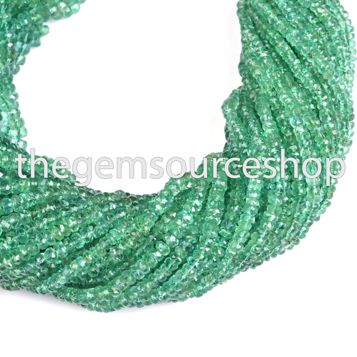 Super Quality Natural Emerald 2.25-3mm Faceted Rondelle Shape Wholesale Beads Strand