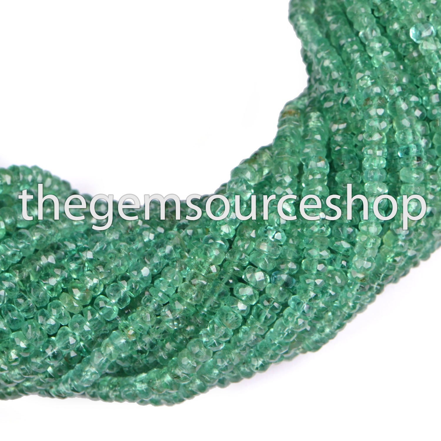 Super Quality Natural Emerald 2.25-3mm Faceted Rondelle Shape Wholesale Beads Strand