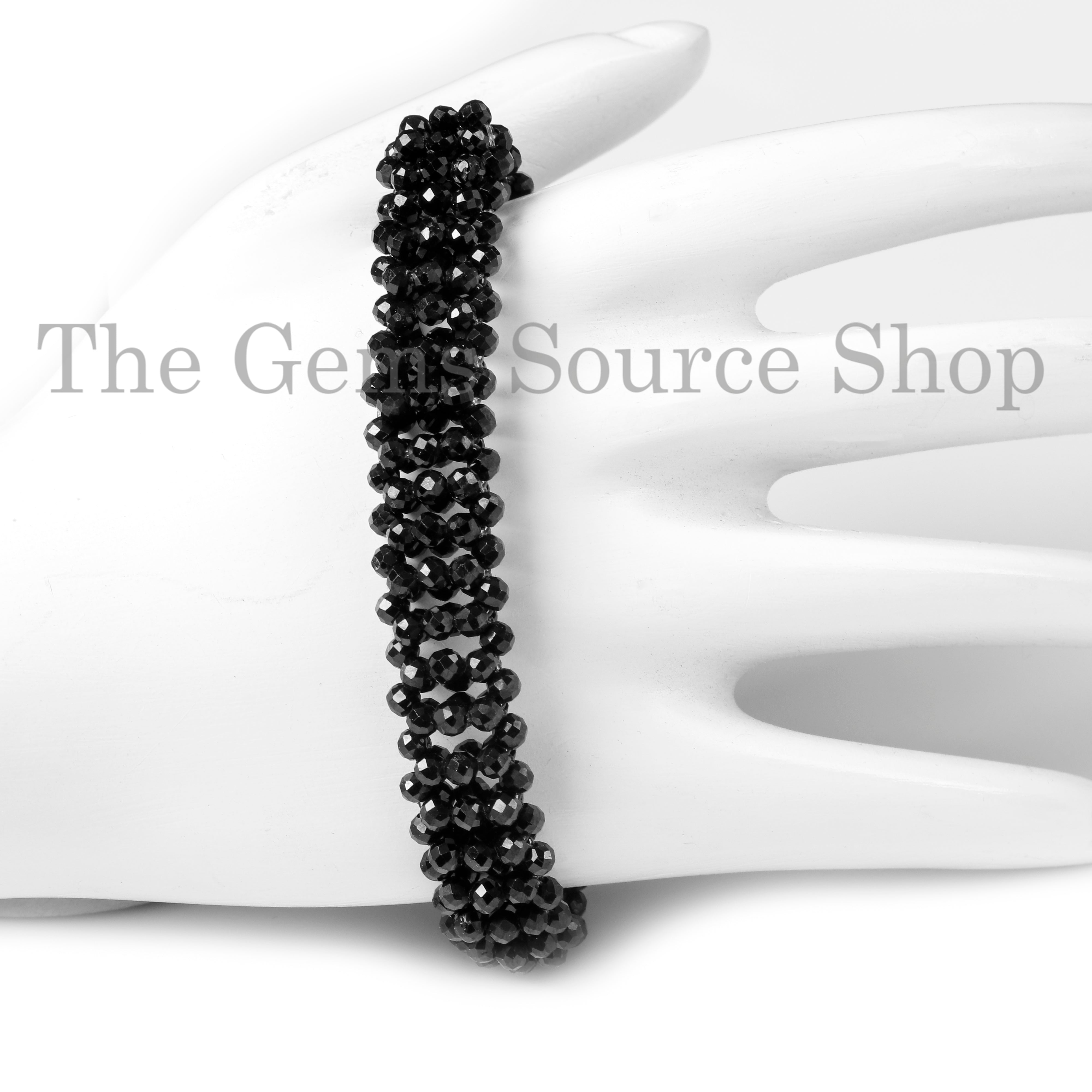 Tiny Black Spinel Round Beaded Bracelet- Unisex Hand Jewelry for Gifting on Occasions