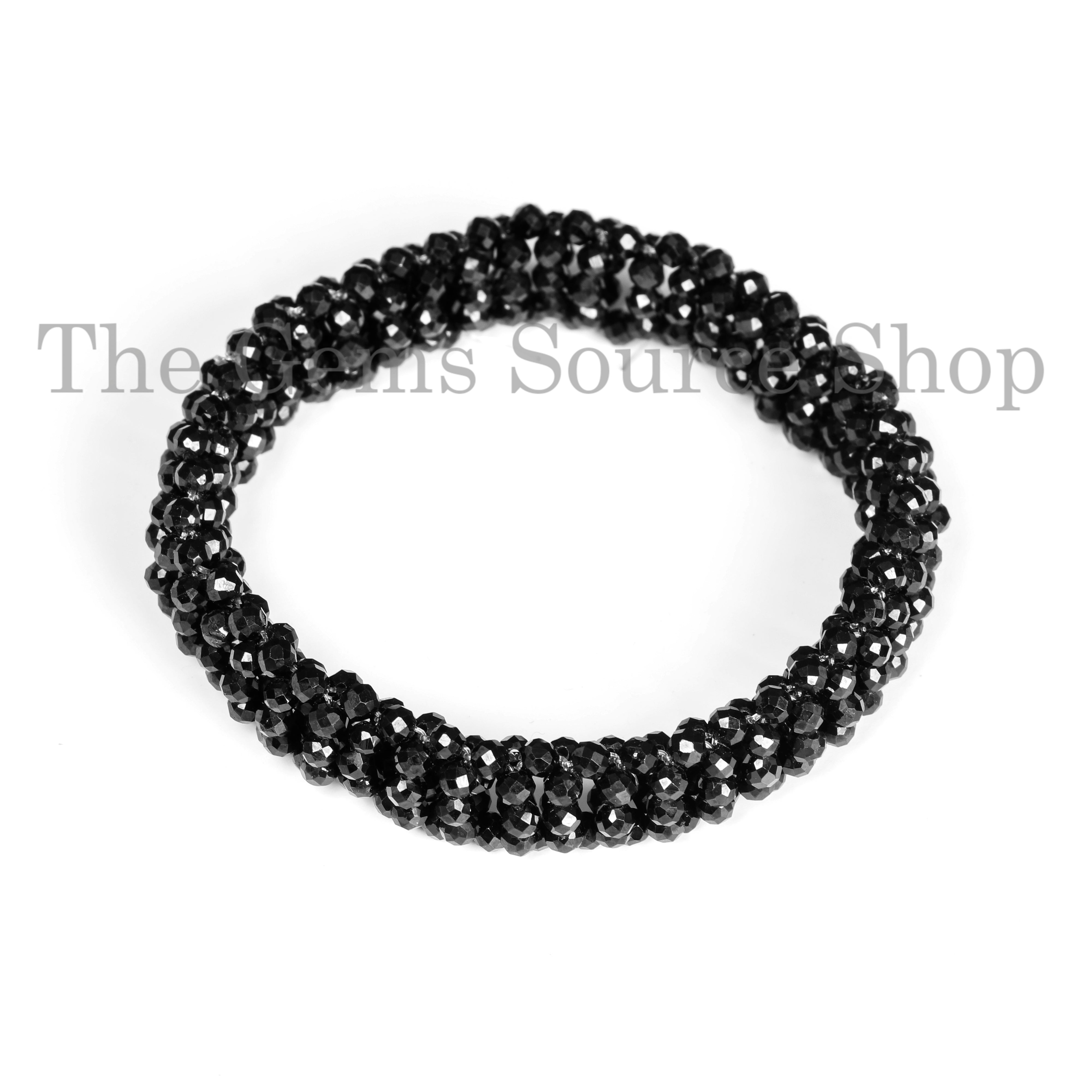 Tiny Black Spinel Round Beaded Bracelet- Unisex Hand Jewelry for Gifting on Occasions