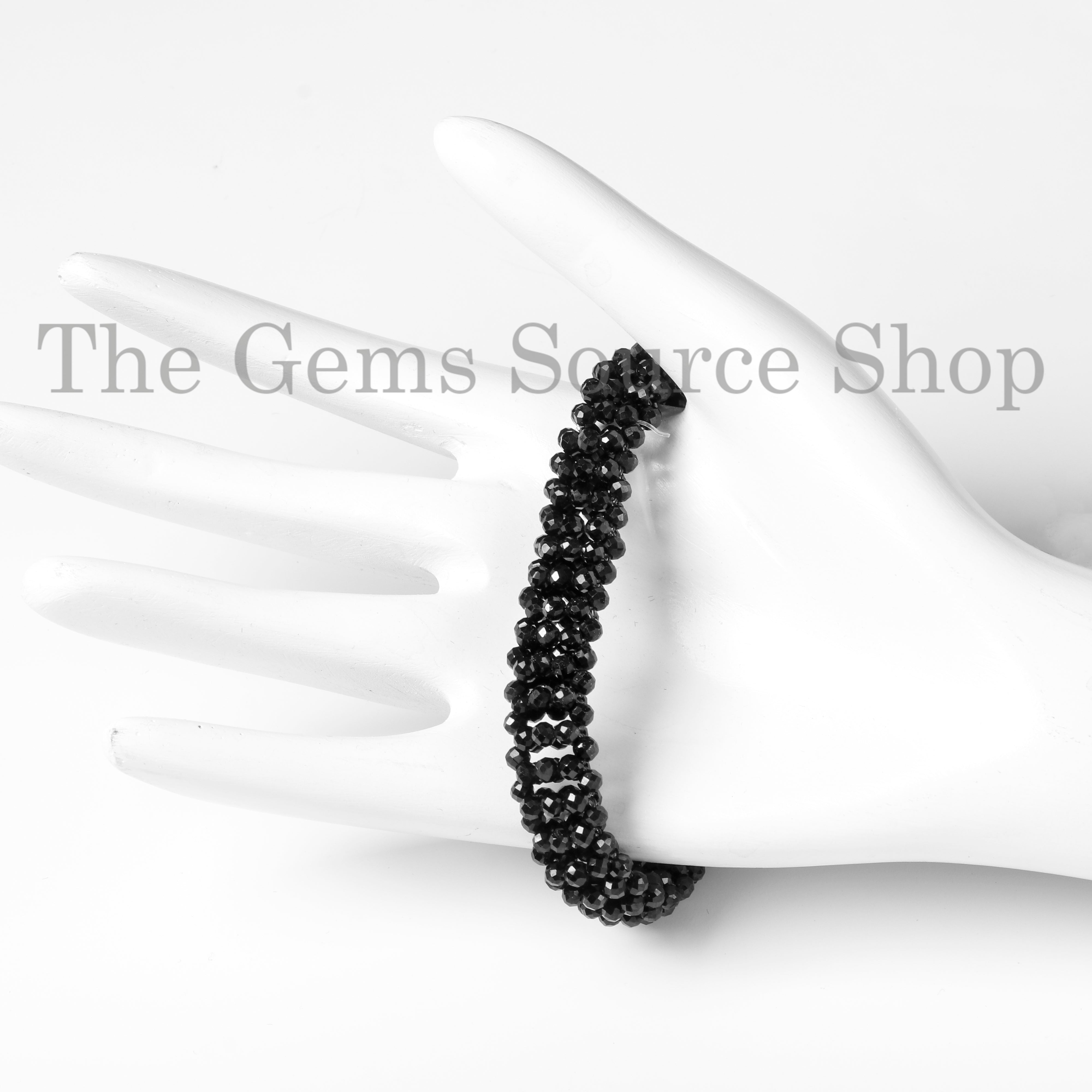 Tiny Black Spinel Round Beaded Bracelet- Unisex Hand Jewelry for Gifting on Occasions