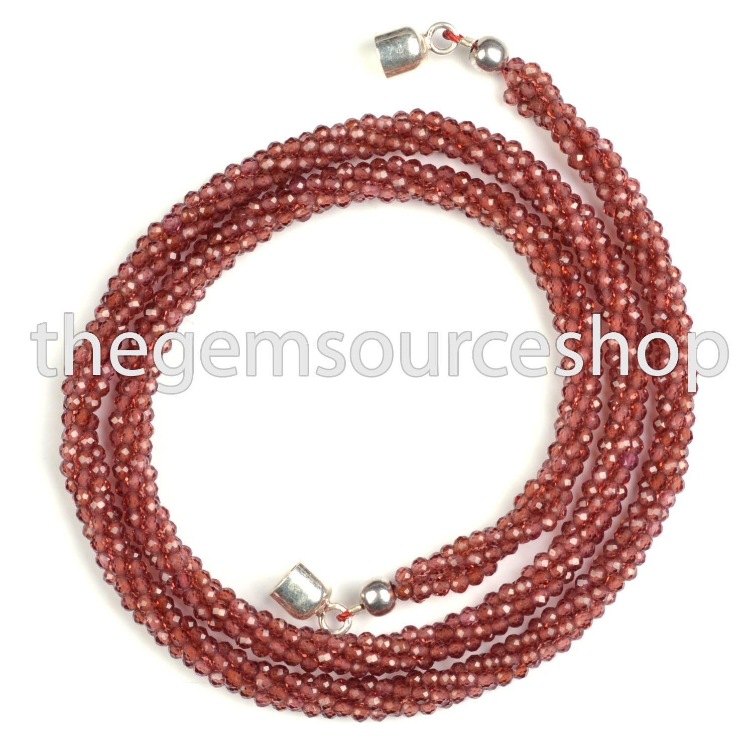 Tiny Mozambique Garnet Round Beaded Necklace- Hippie Look Handcrafted Neck Jewelry