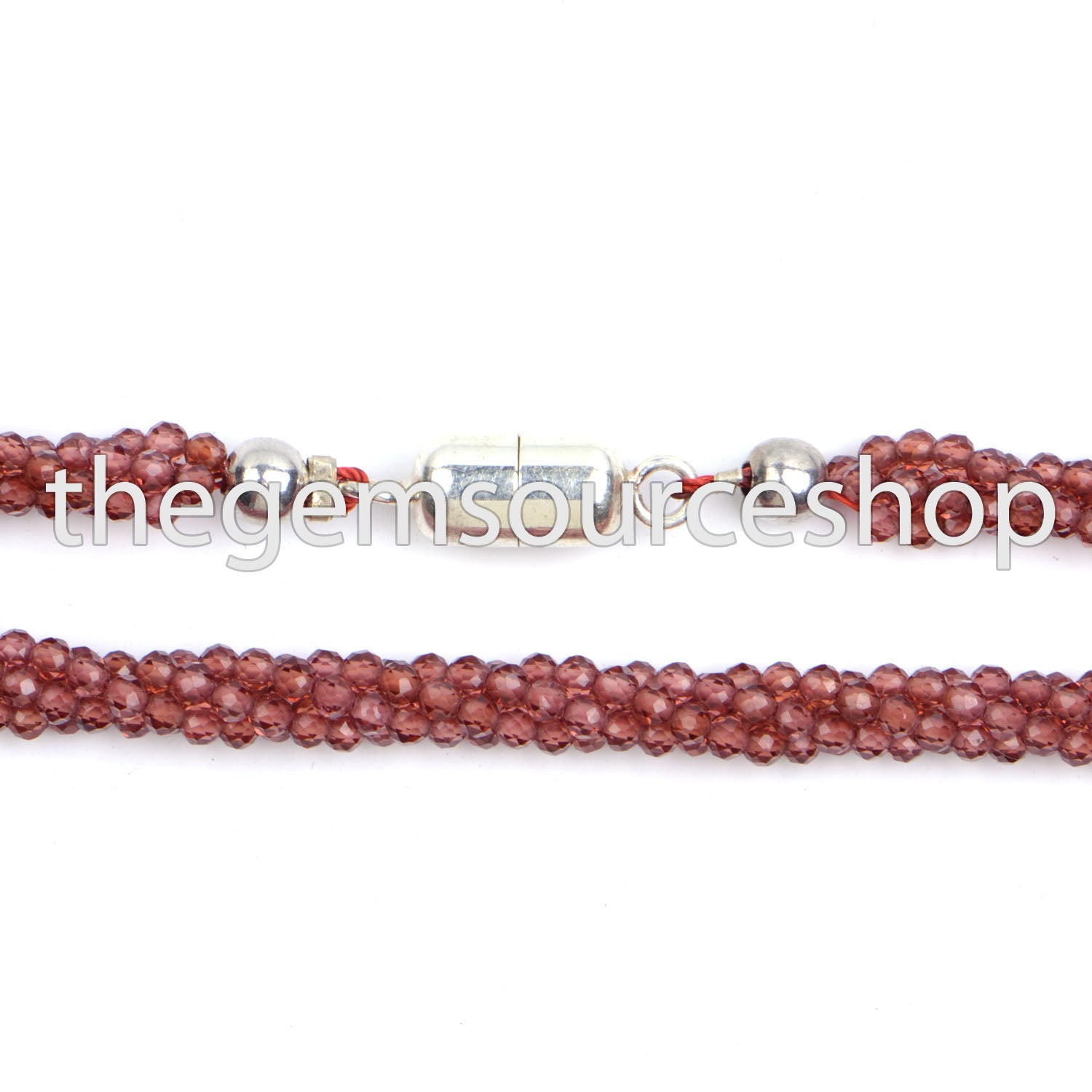 Tiny Mozambique Garnet Round Beaded Necklace- Hippie Look Handcrafted Neck Jewelry