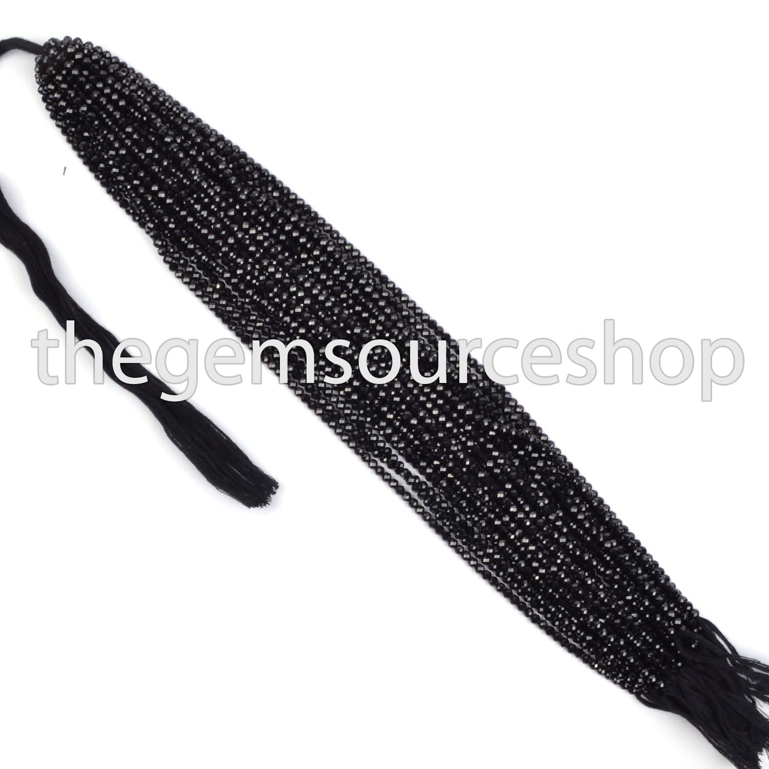 Top Quality Black Spinel 4mm Faceted Round Ball Shape Wholesale Beads 13" Strand