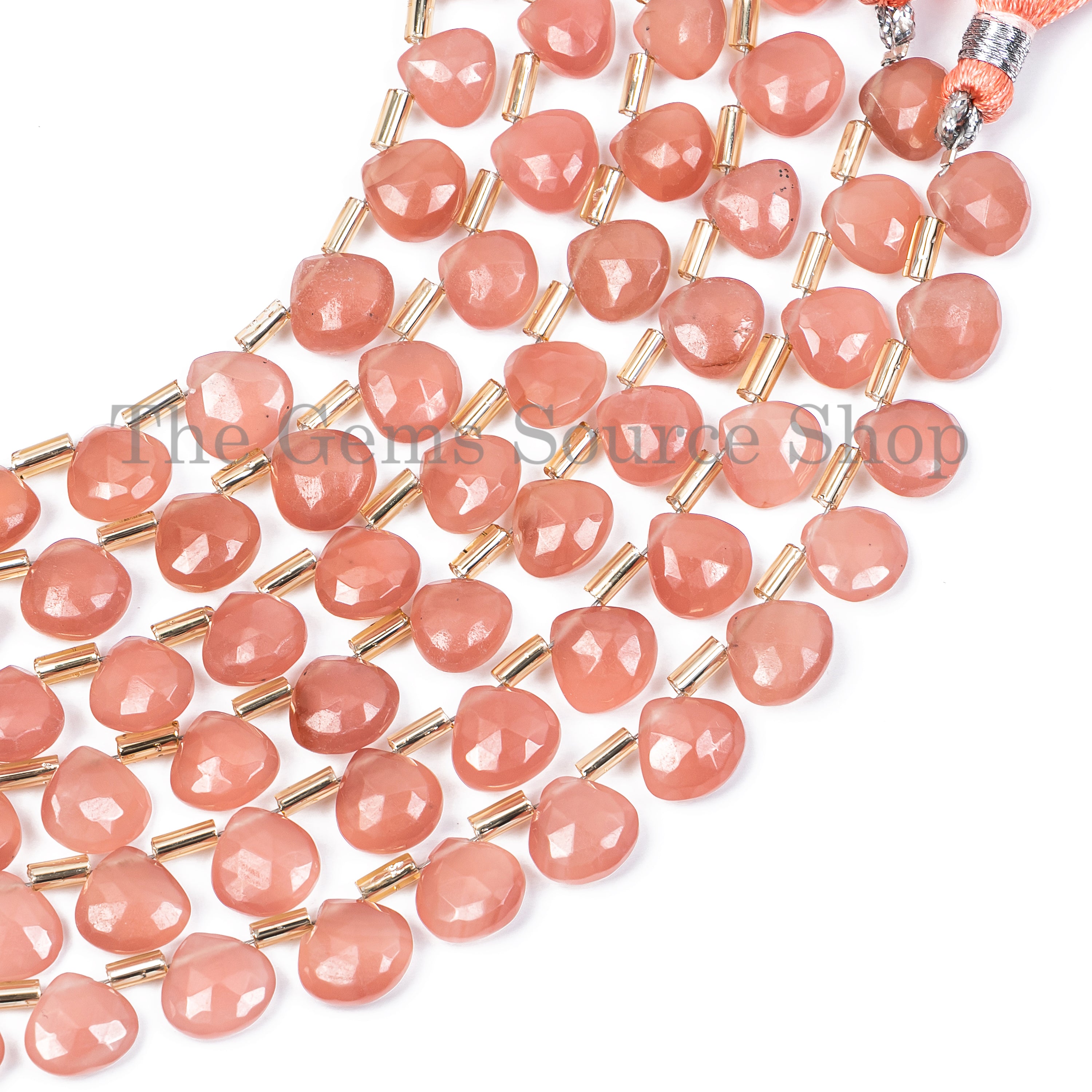 Top Quality Natural Rhodochrosite Faceted Heart Shape Gemstone Beads Strand 7-9mm-8"