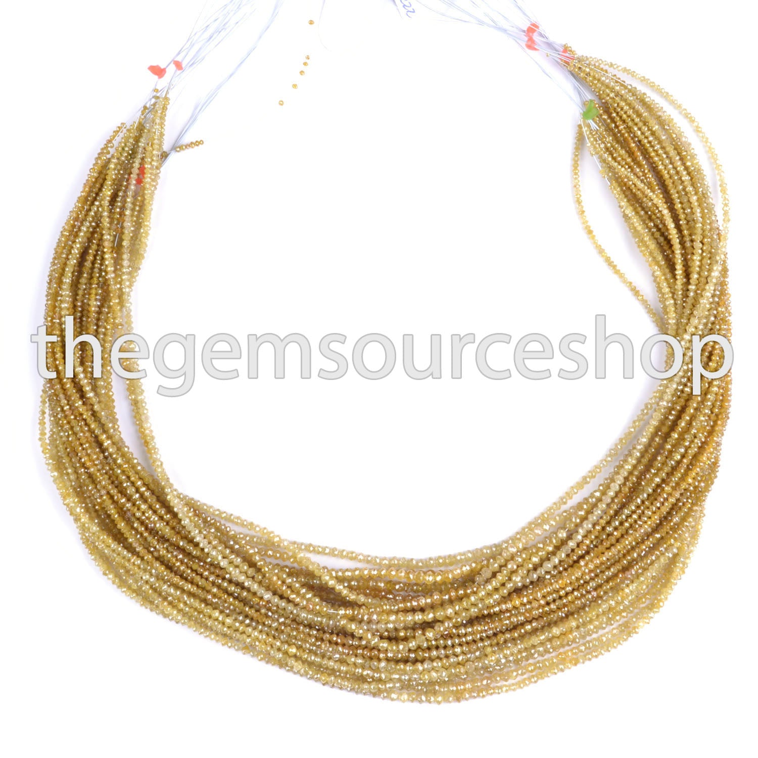 Top Quality Yellow Diamond 1.7-3.25mm Faceted Rondelle Shape Wholesale Beads 16" Strand