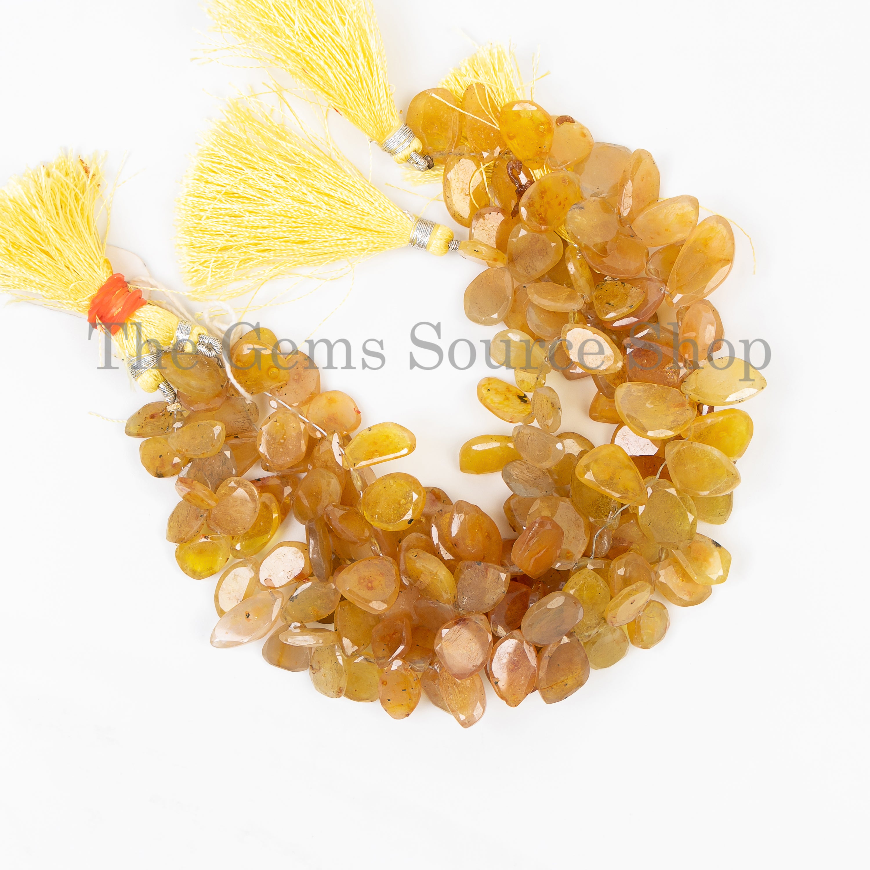 Top Quality Yellow Sapphire Rose Cut Flat Nuggets Shape Beads Strand-8x11-11x19mm-8"