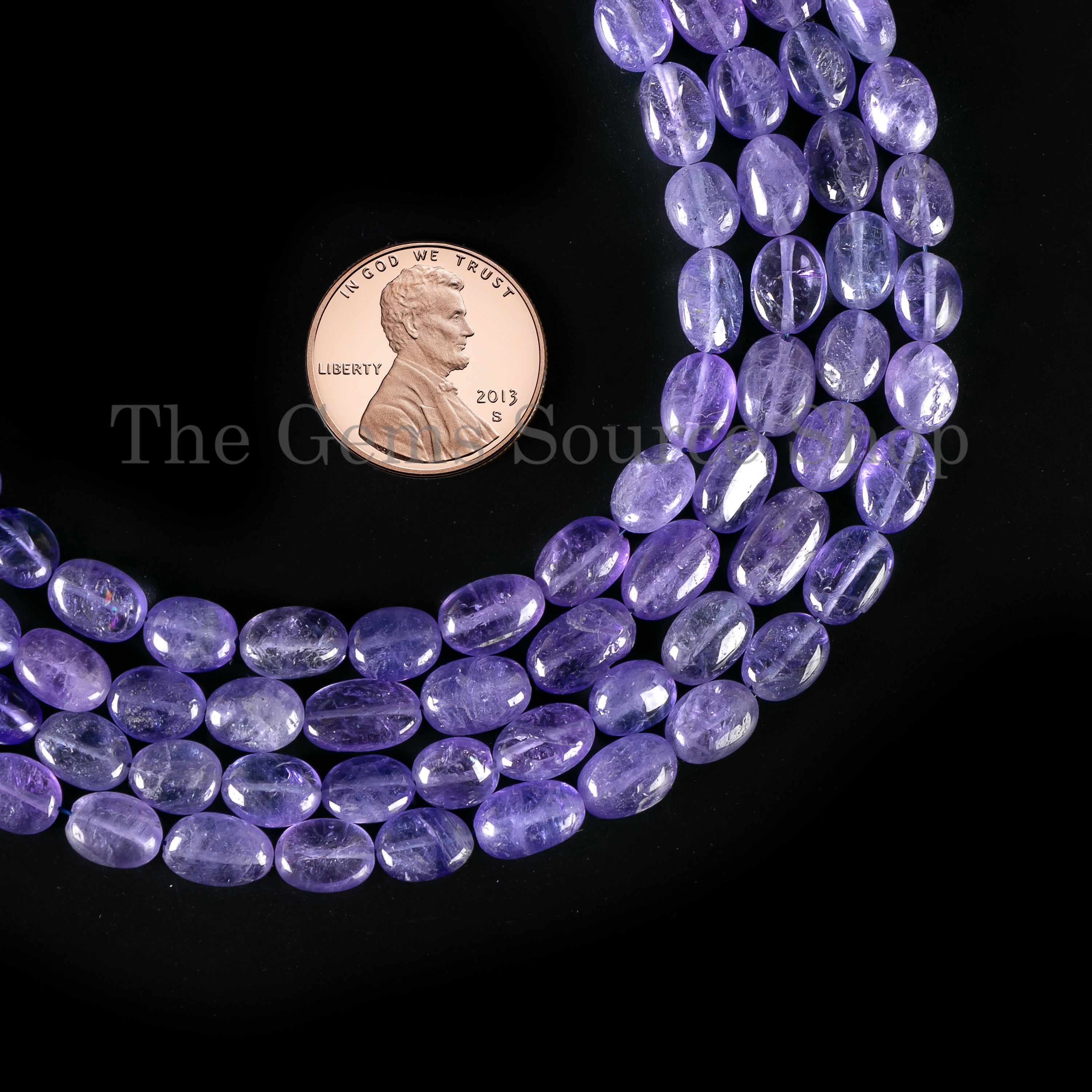 Wholesale Natural Tanzanite Smooth Oval Shape 5x7-5.5x8mm Gemstone Beads 15" Strand