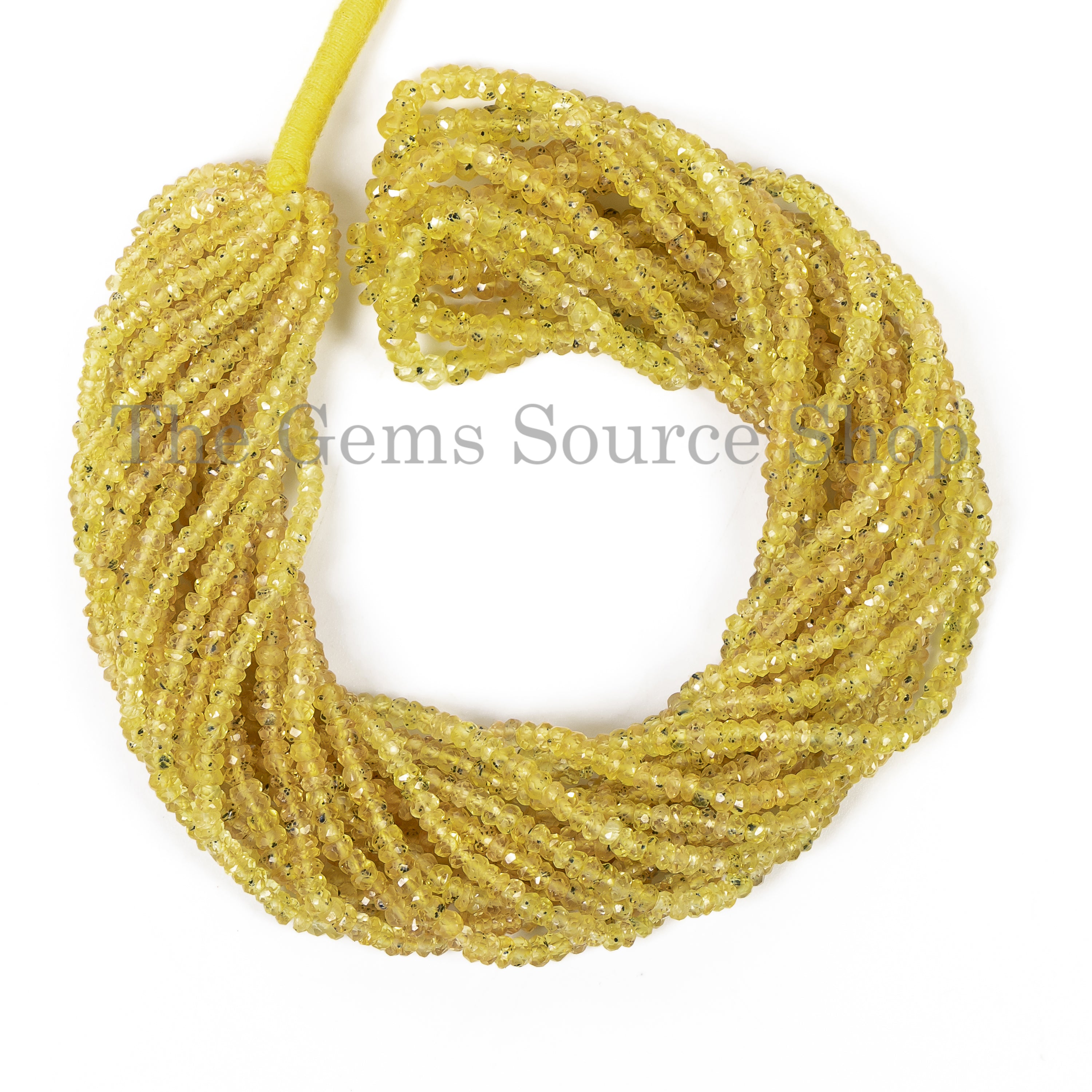 Wholesale Natural Yellow Sapphire Faceted Rondelle Shape 2.5-3.5mm Beads 17" Strand